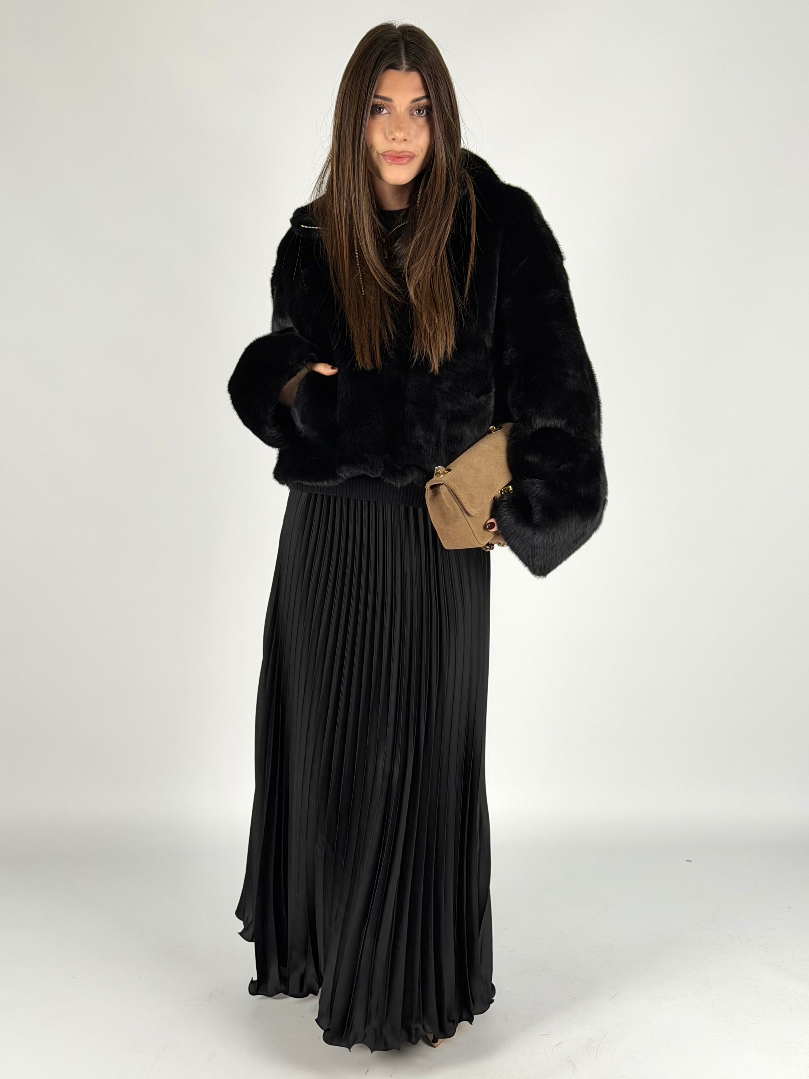 Pelliccia Marisol nero