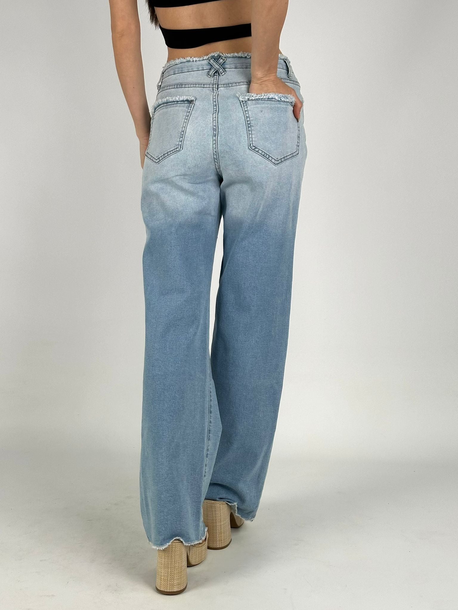 Jeans coulisse sfrangiato alicia