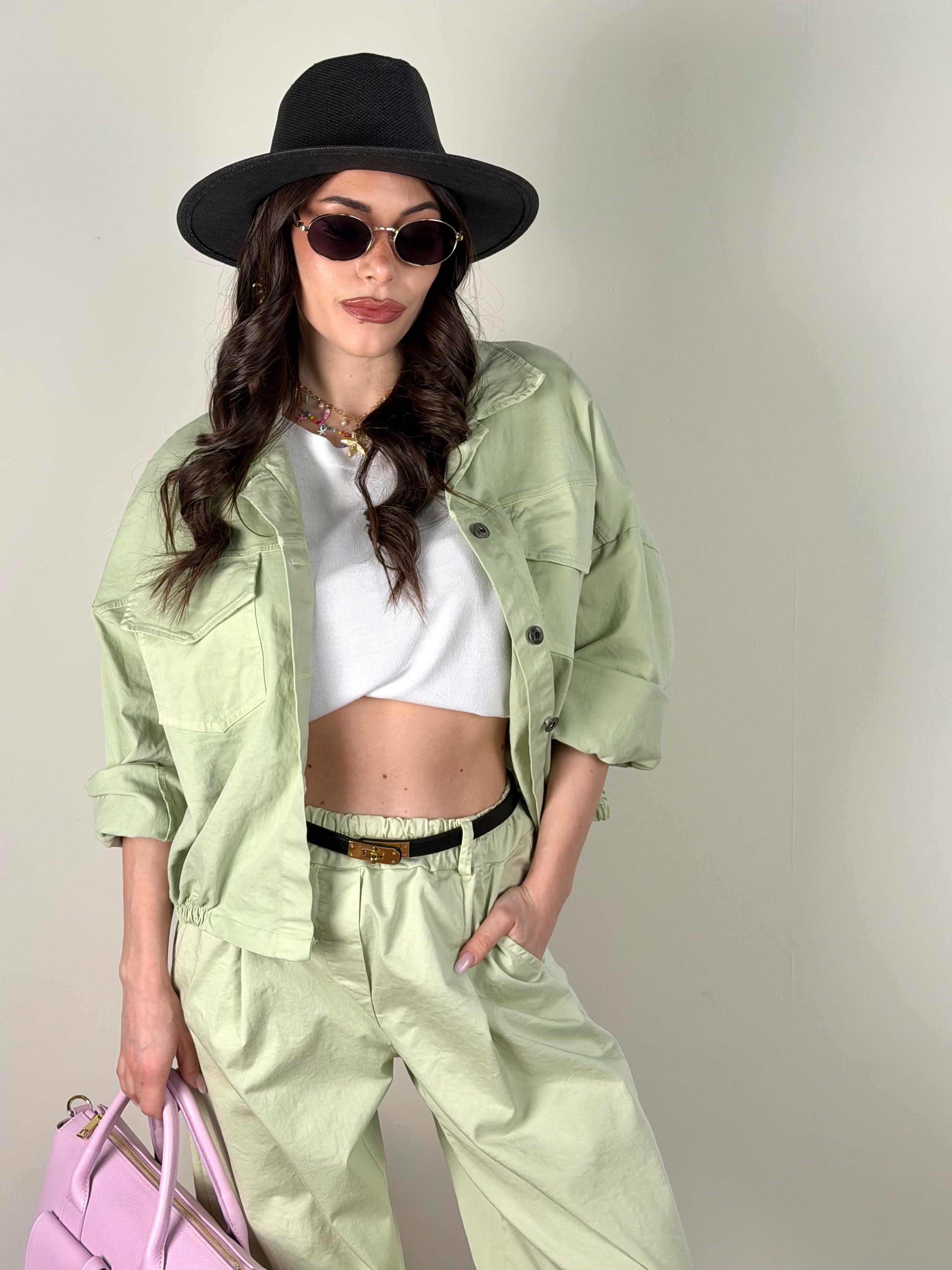 Giubbino jeans Carmen verde