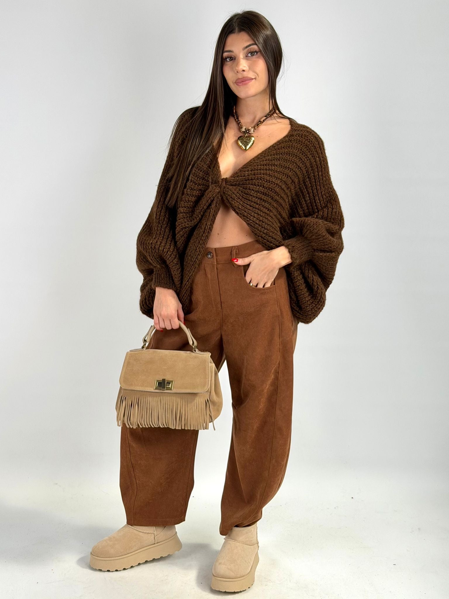 Pantalone Nadia tabacco Napoli