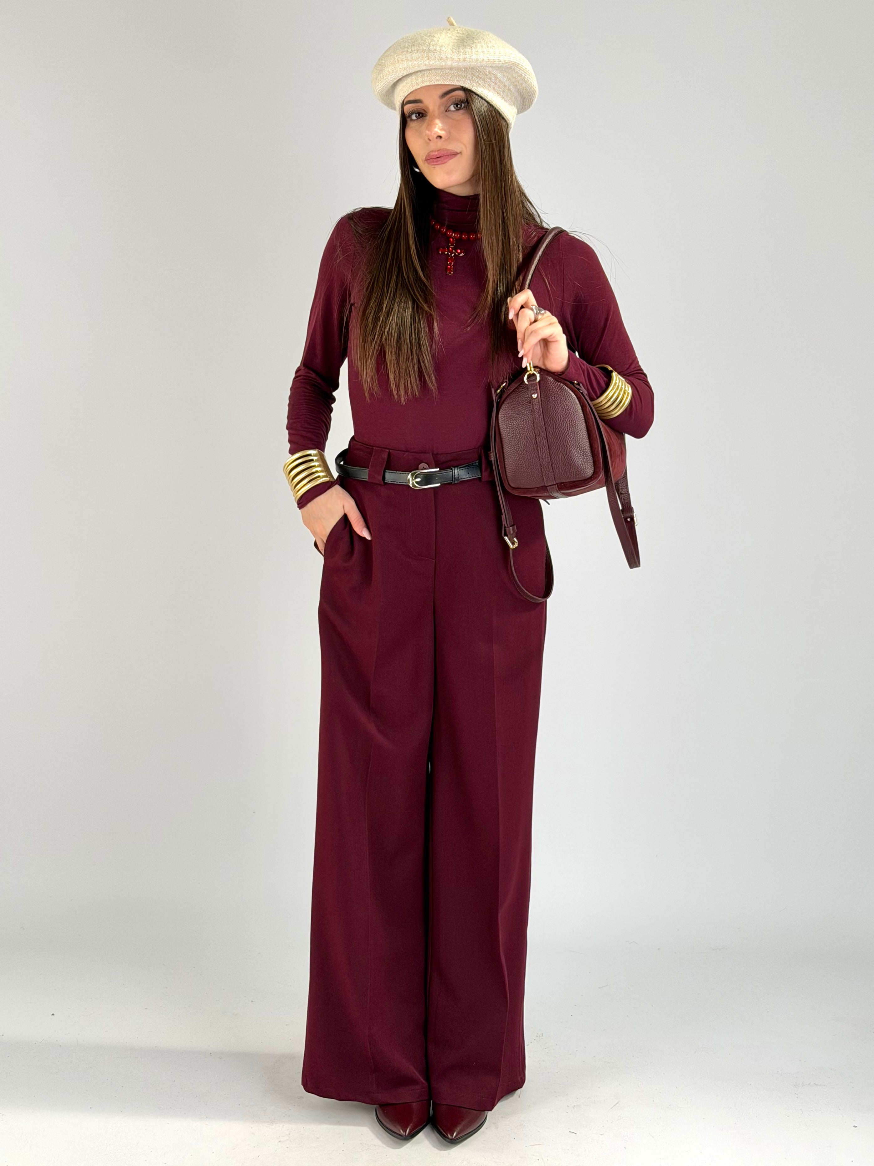 Pantalone Mila bordeaux