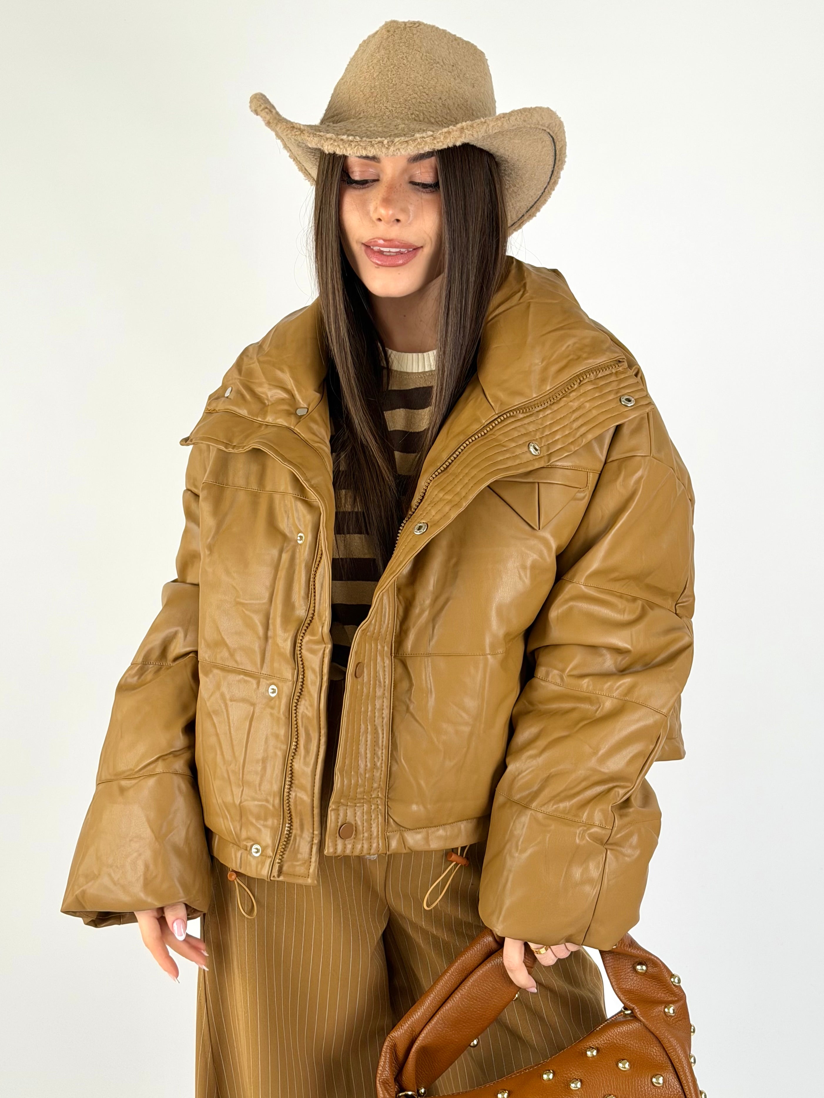 Piumino Iris tabacco