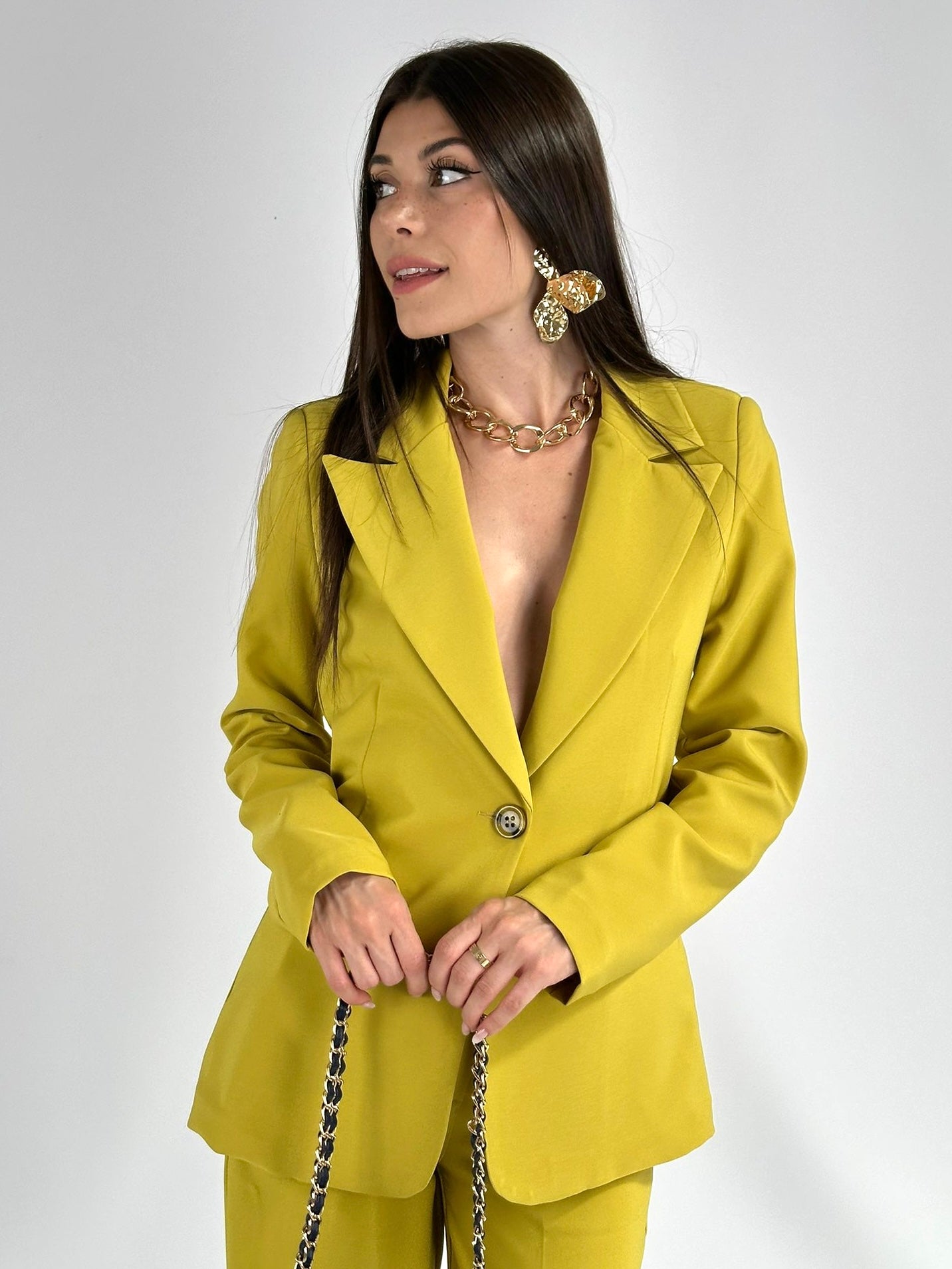 Completo elodie palazzo verde acido