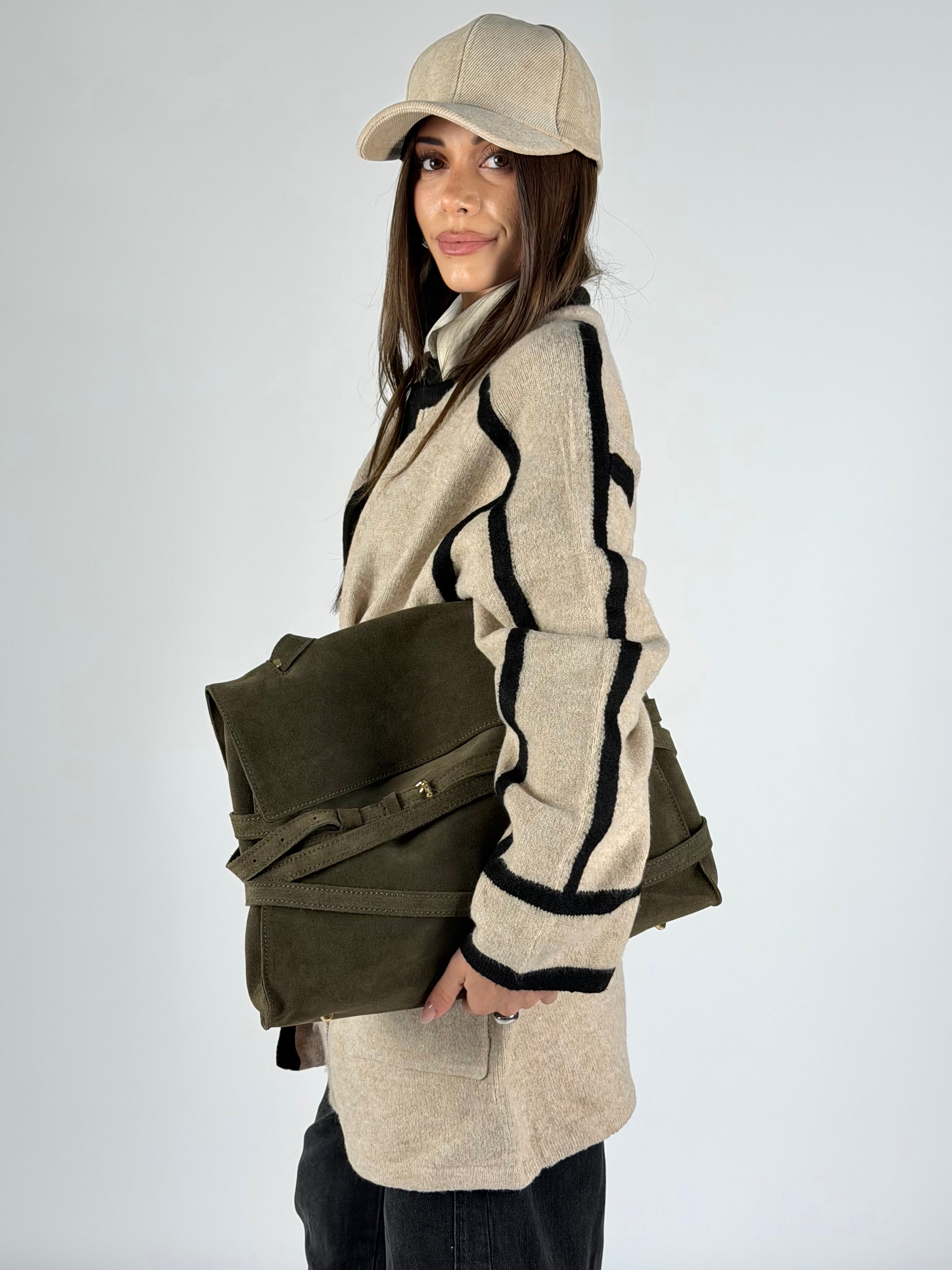 Cardigan fiocco beige