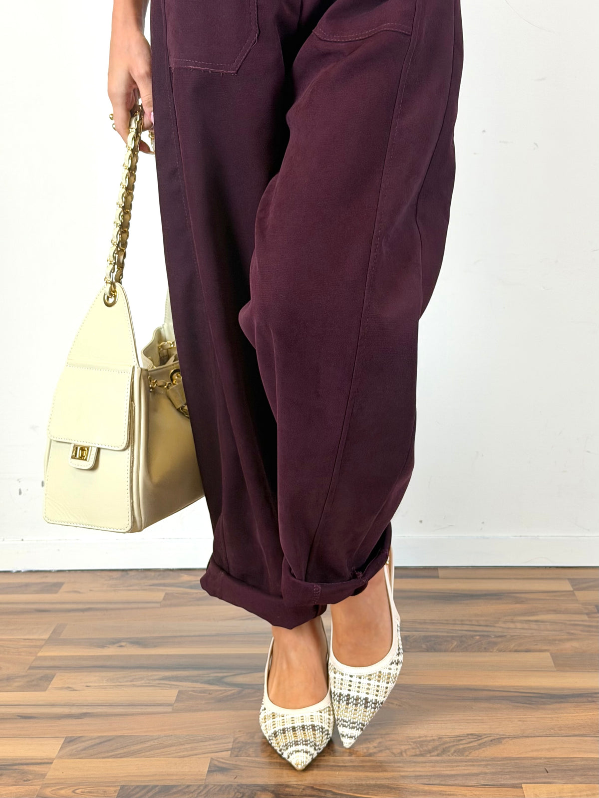 Décolleté bicolor beige/moro