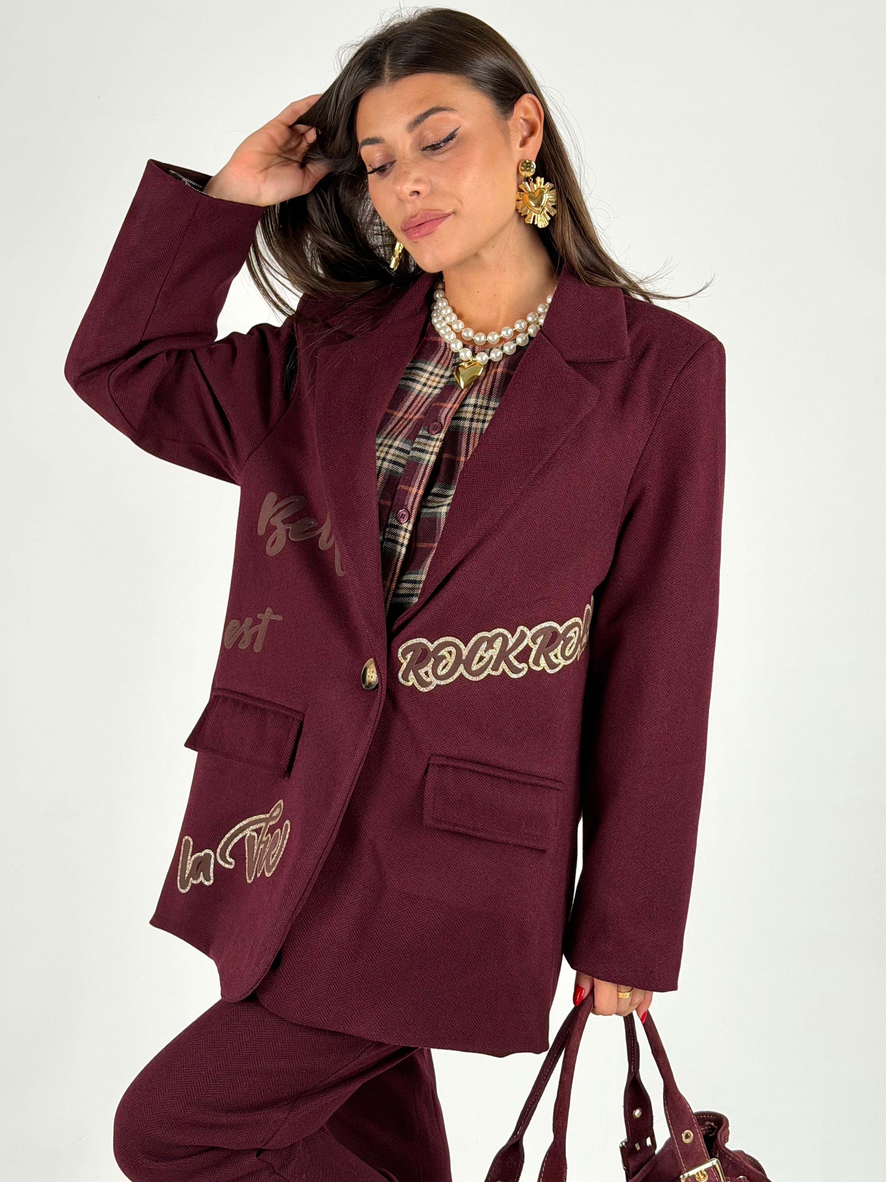 Giacca completo sciala boucle bordeaux