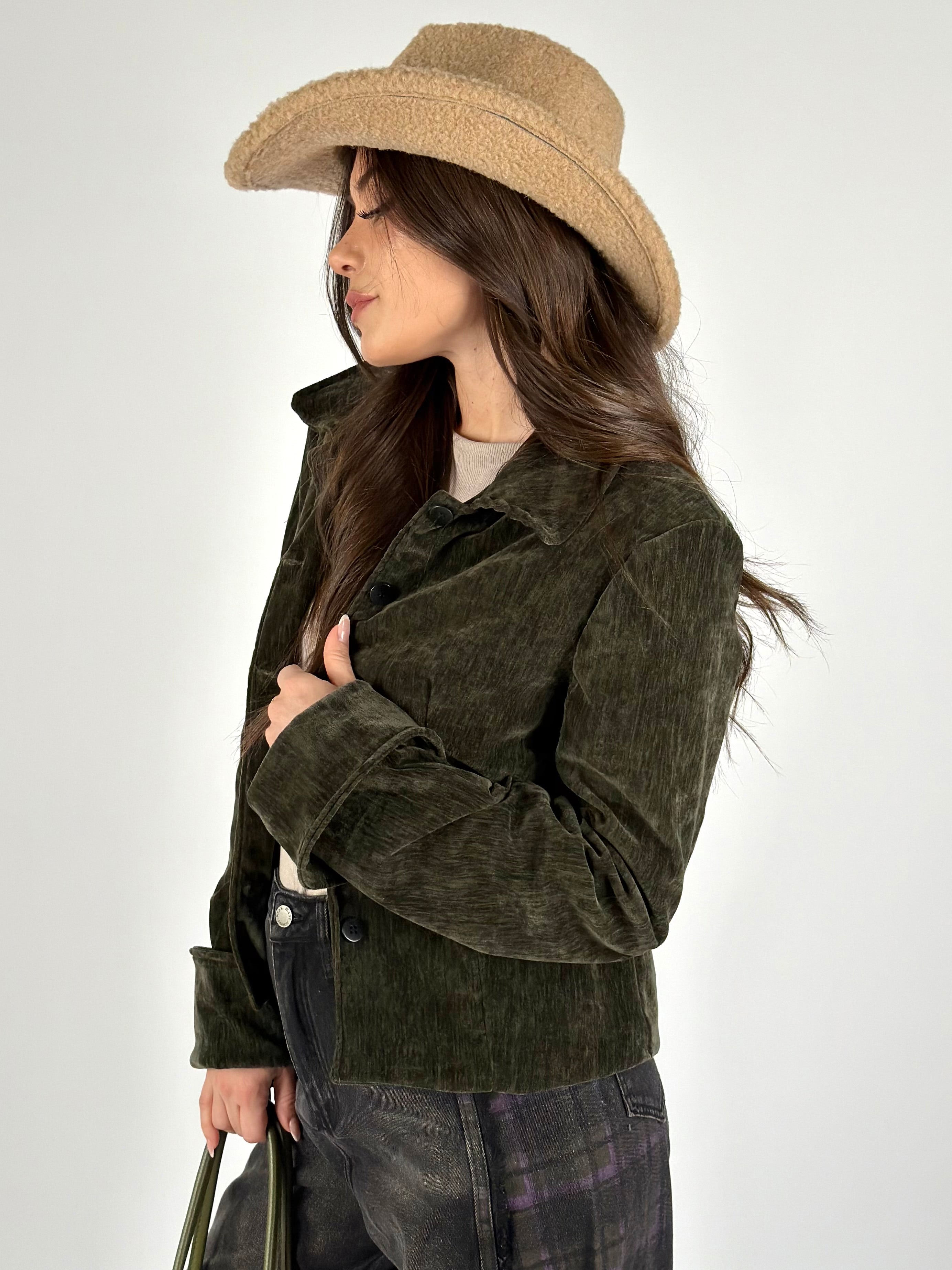 Camicia velluto verde