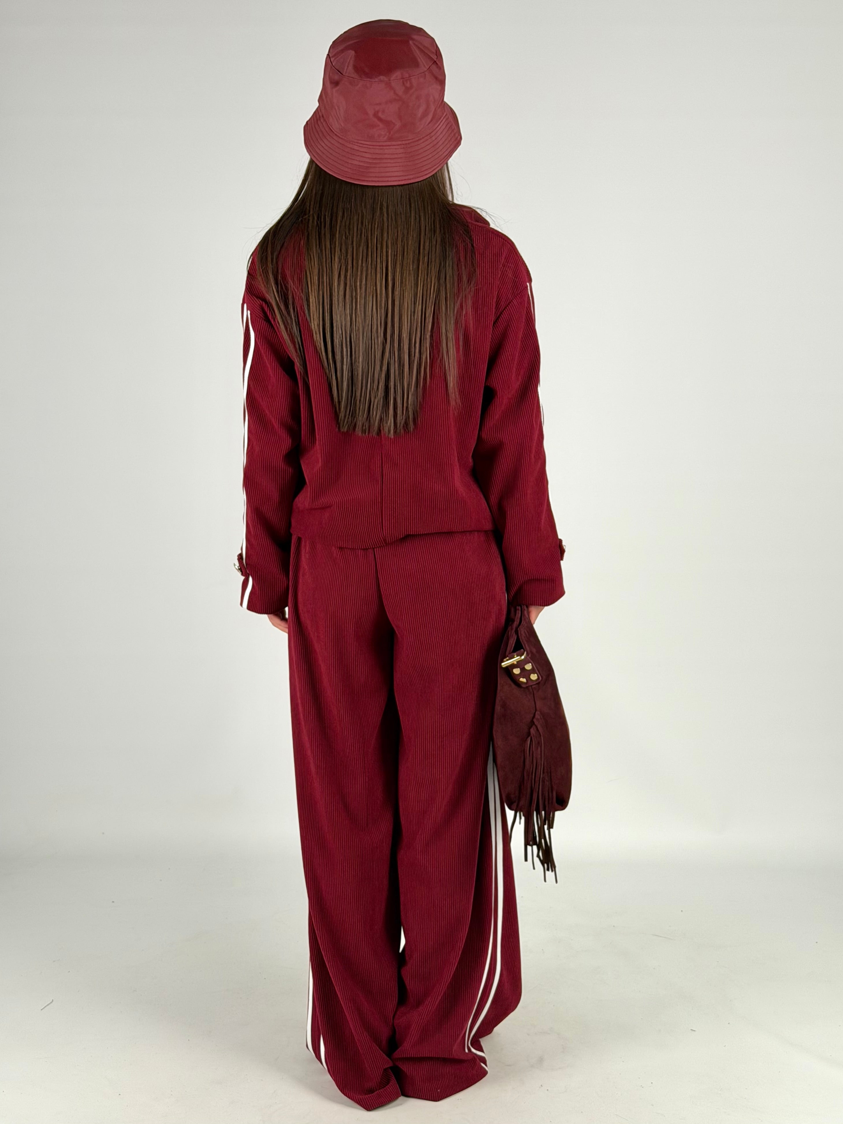 Completo Adi velluto bordeaux