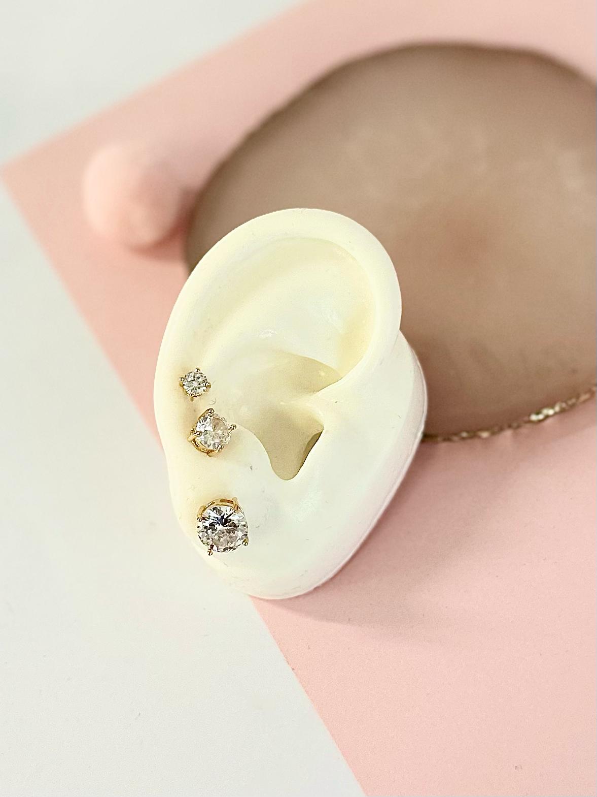 Set 6 orecchini punto luce oro