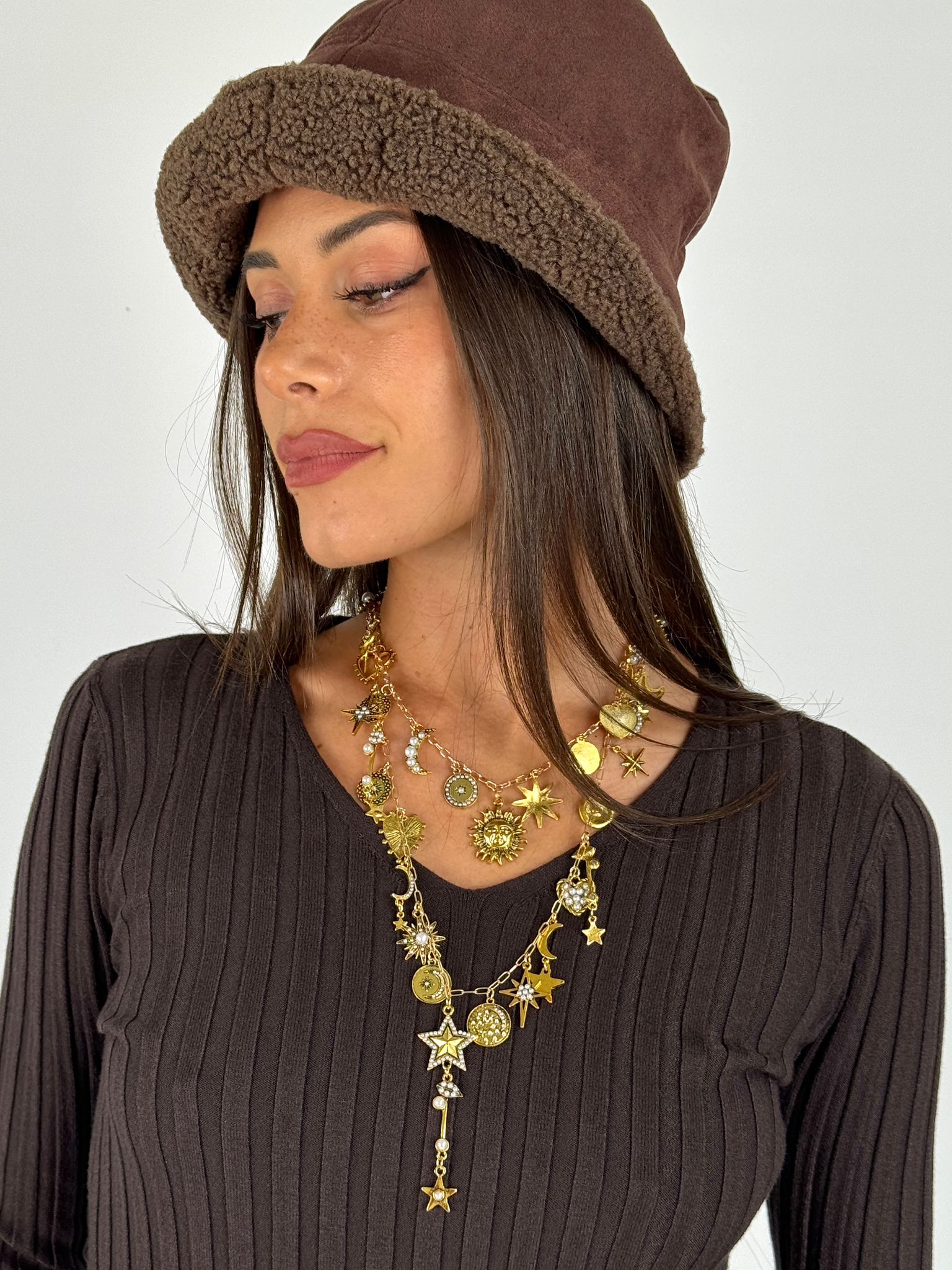 Collana doppia stelle e sole