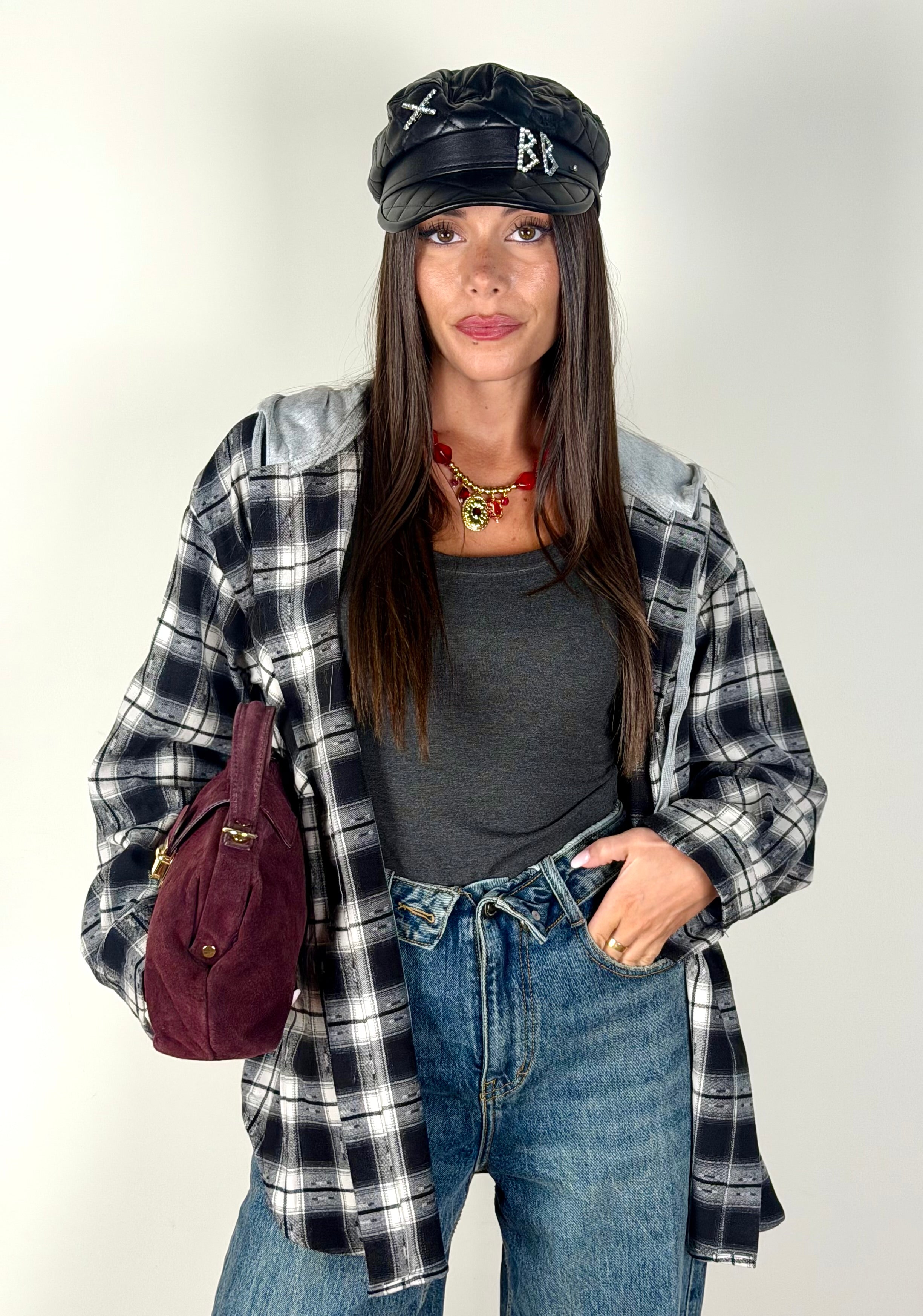 Camicia Check Street nero