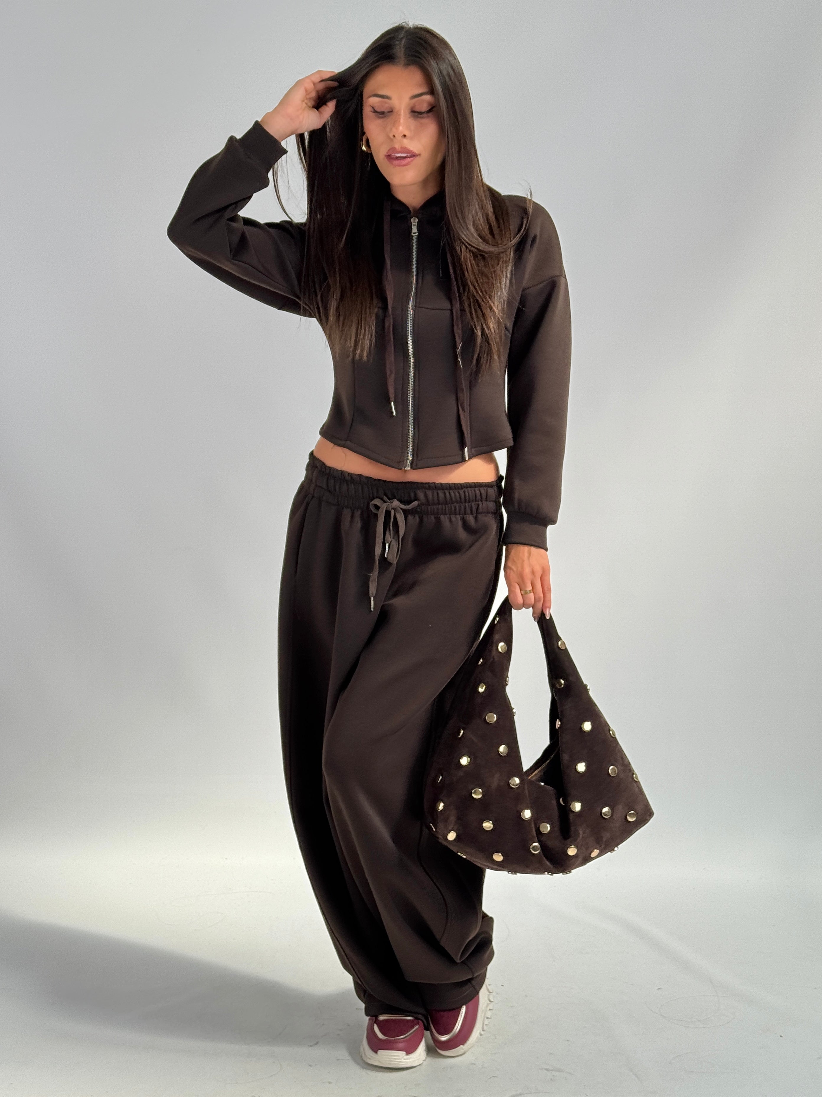 Pantalone tuta sportiva Iside marrone