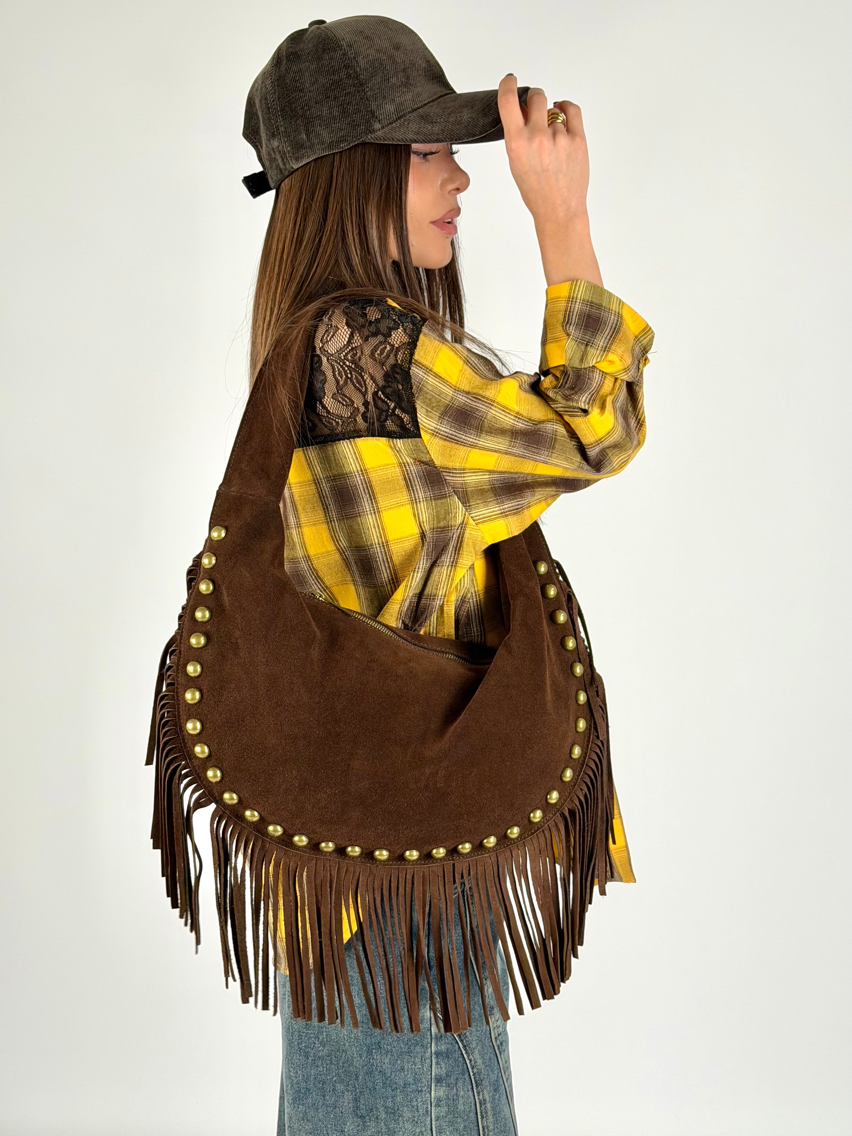 Camicia a quadri gialla e nera