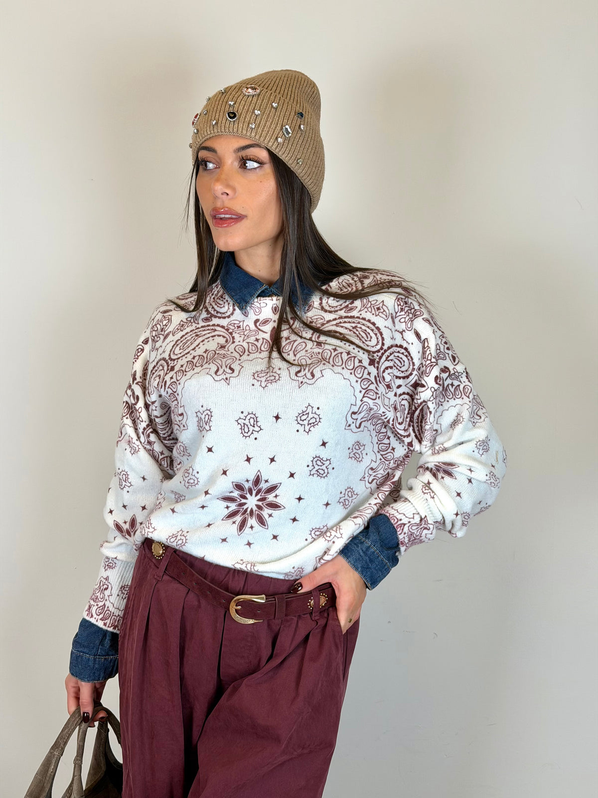 Maglia Loren bordeaux