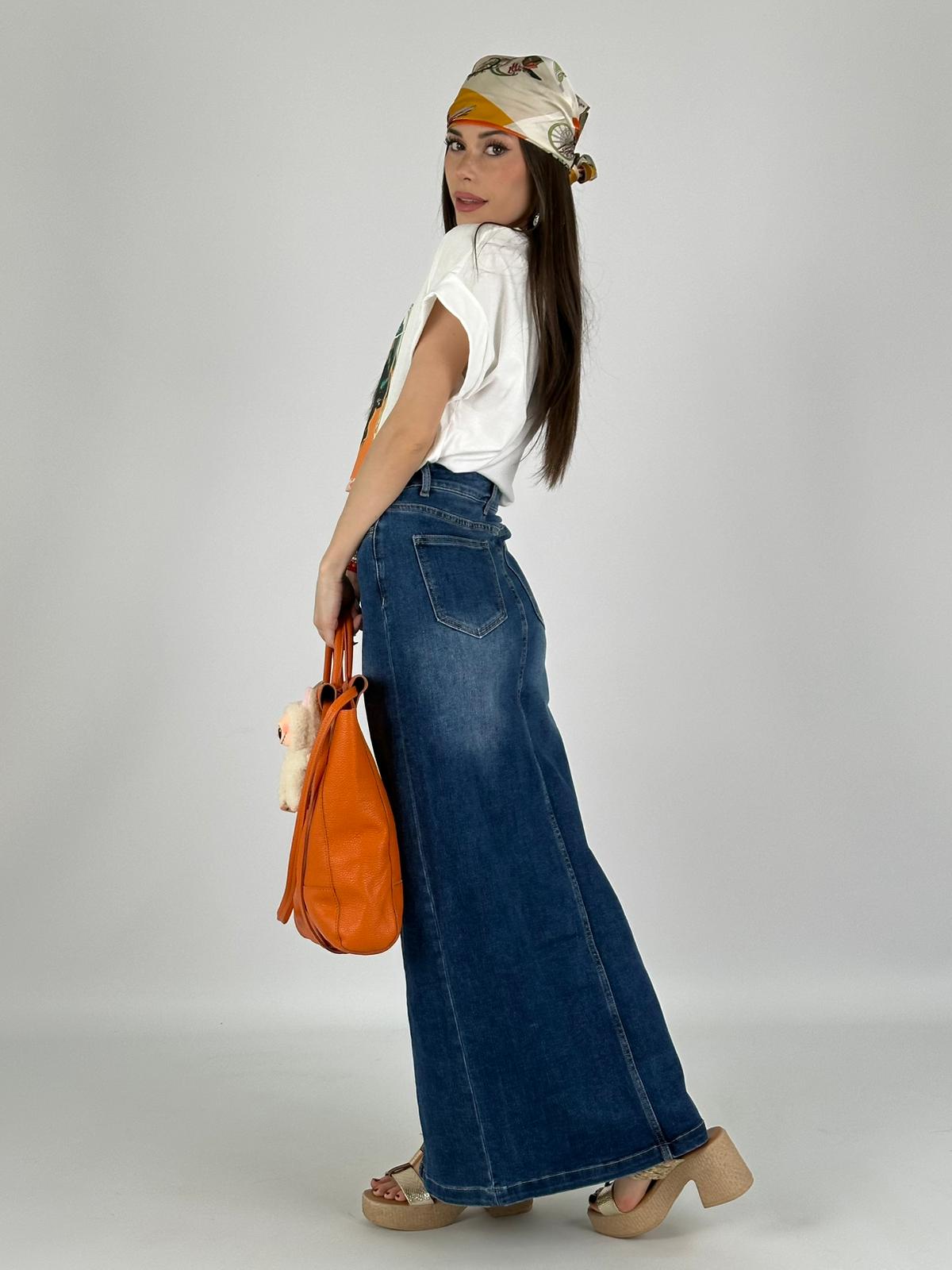 Gonna di jeans spacco