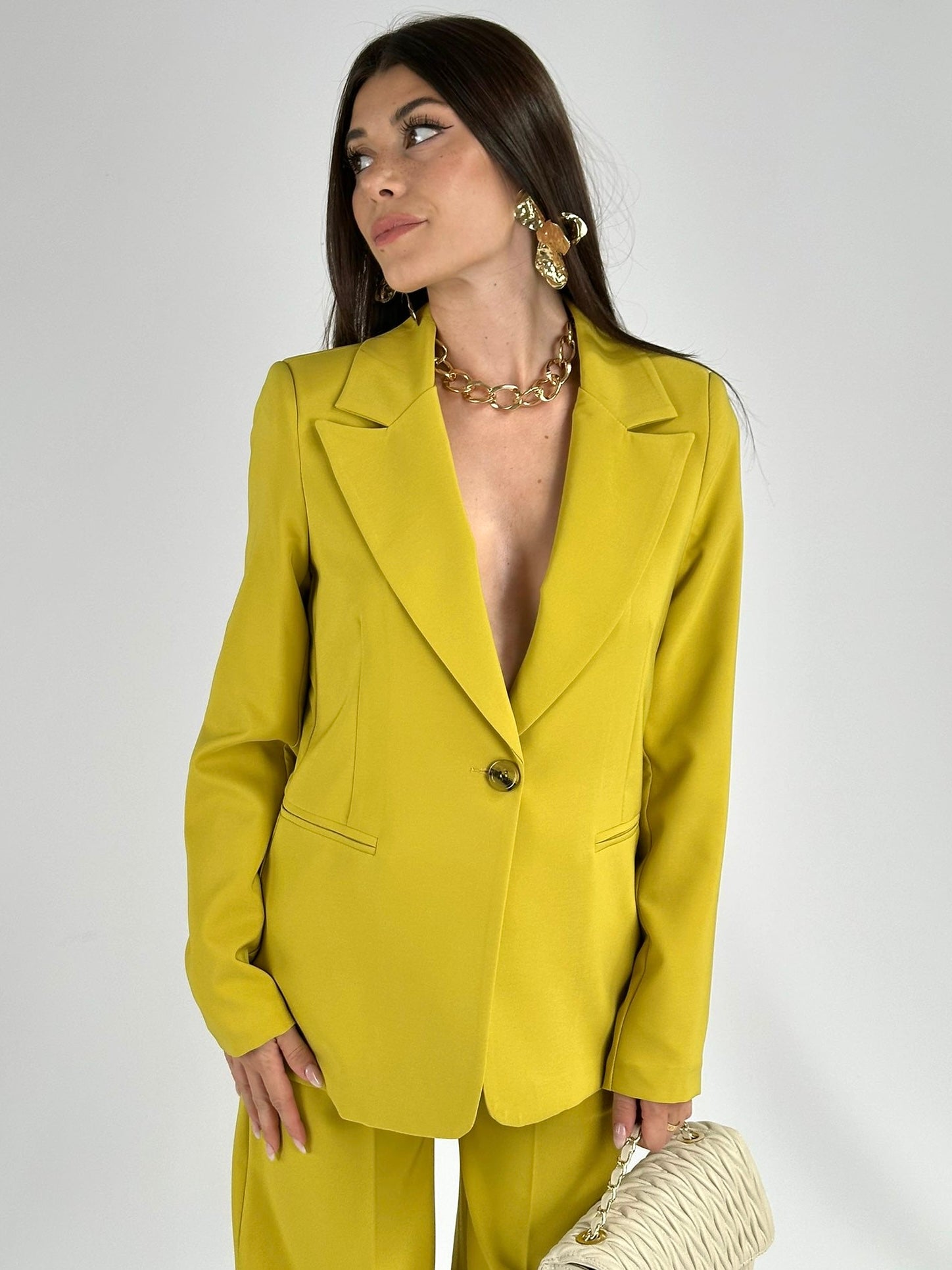 Completo elodie palazzo verde acido