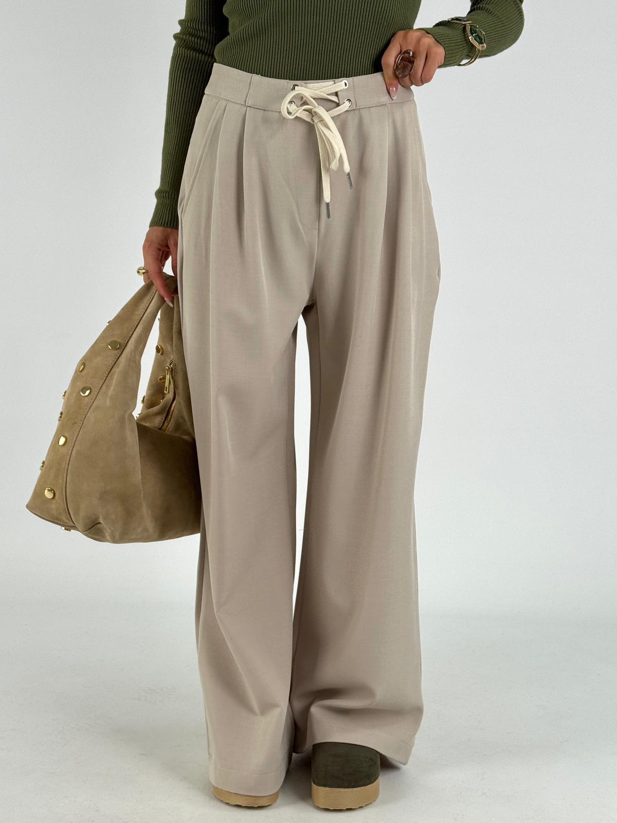 Pantalone laccetto beige