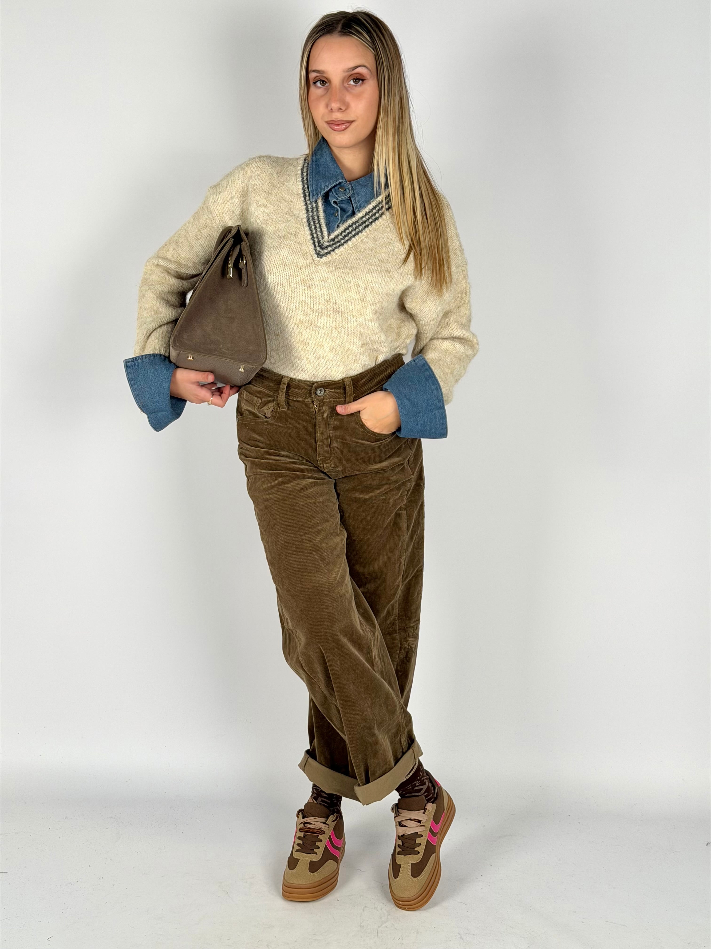 Jeans ballon velluto