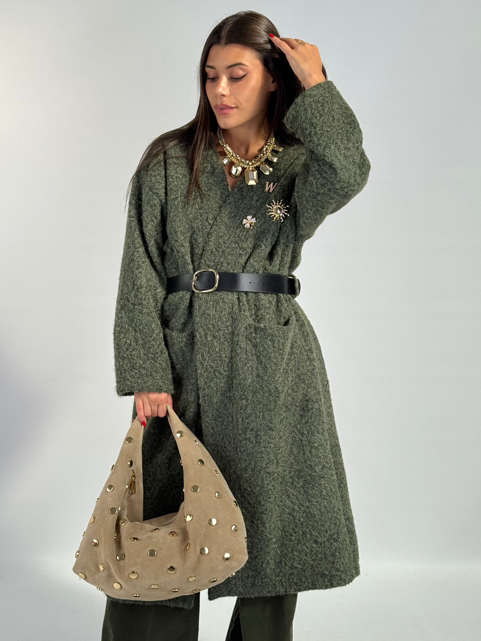 Cappotto spille verde