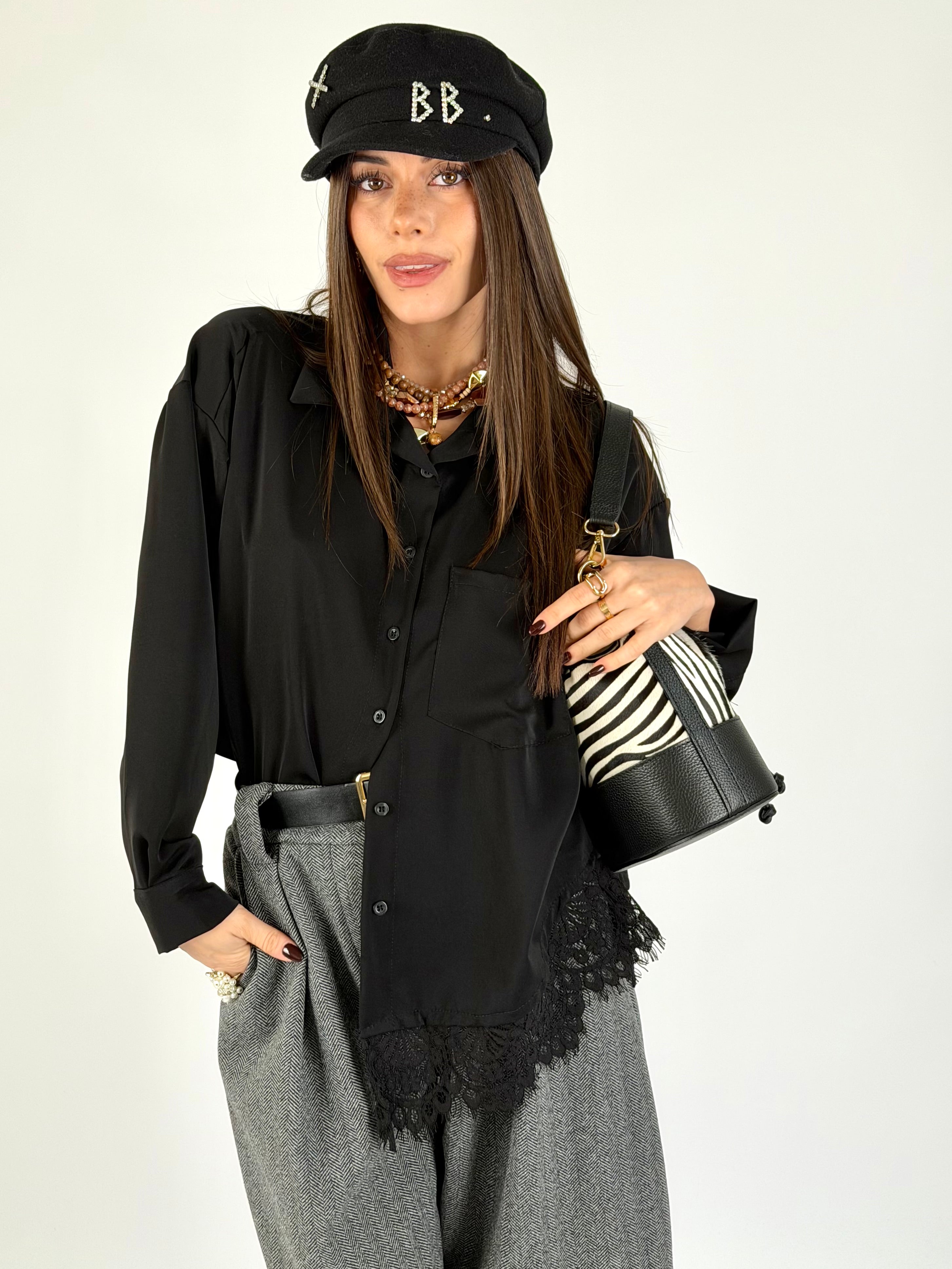 Camicia taschino nera