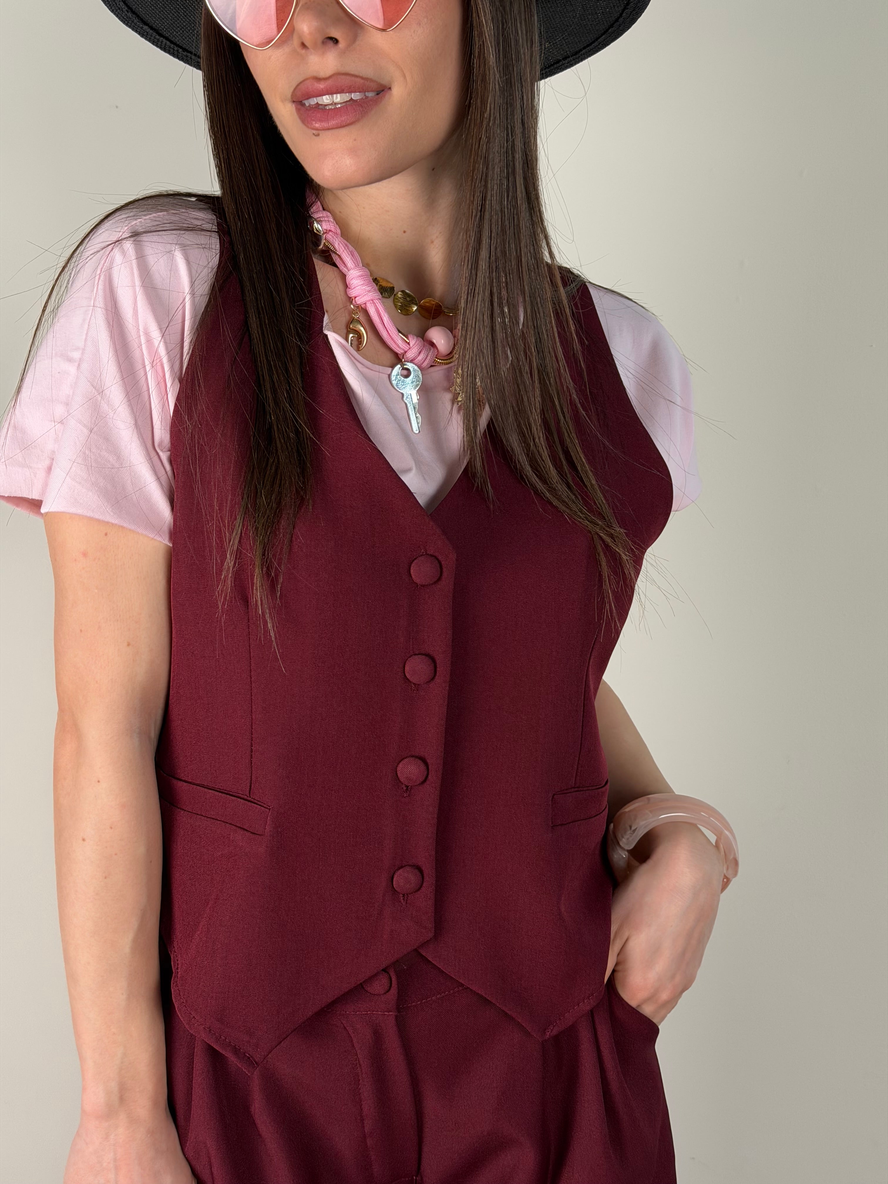 Gilet Luxe bordeaux
