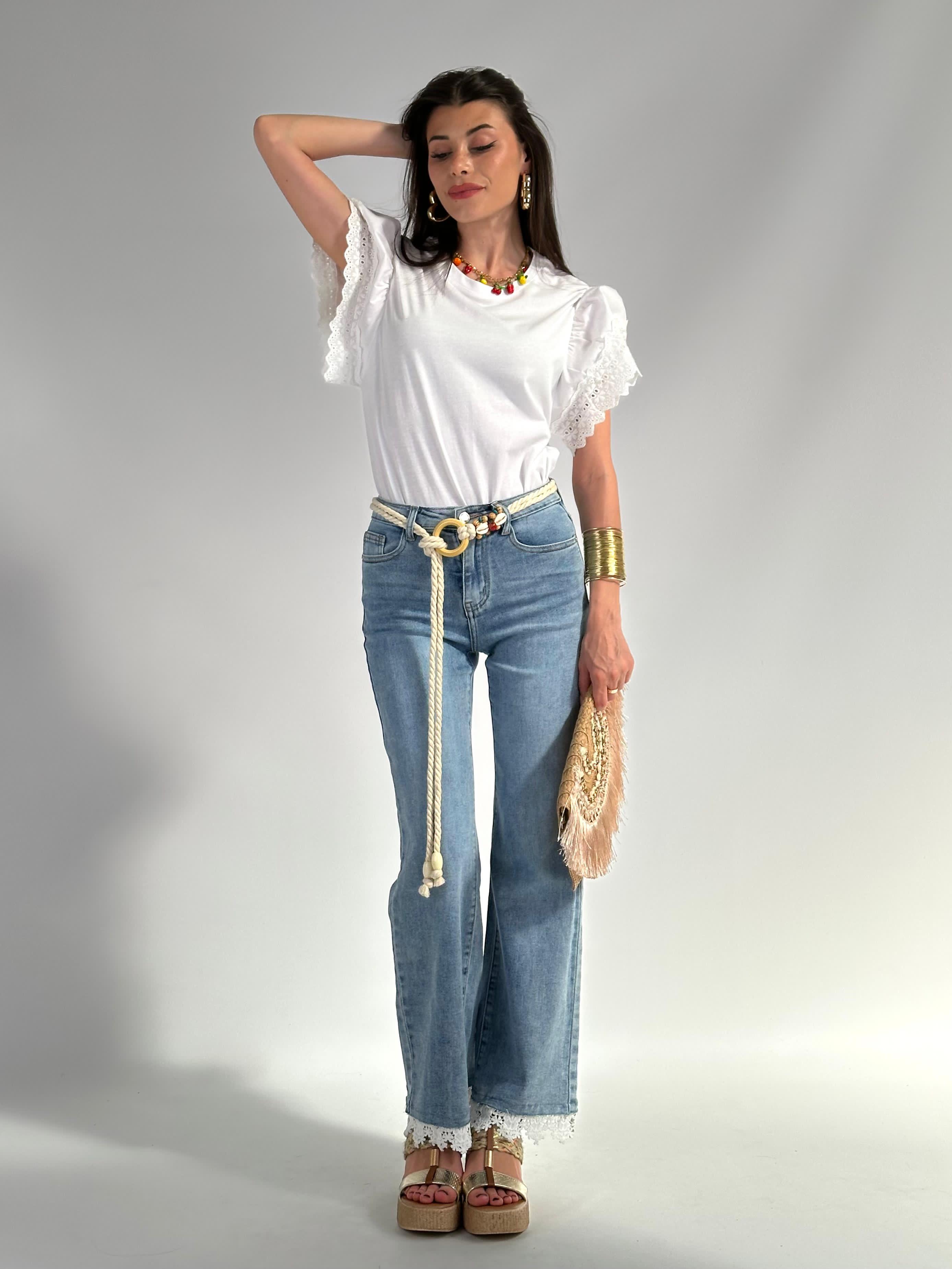 Jeans cintura corda