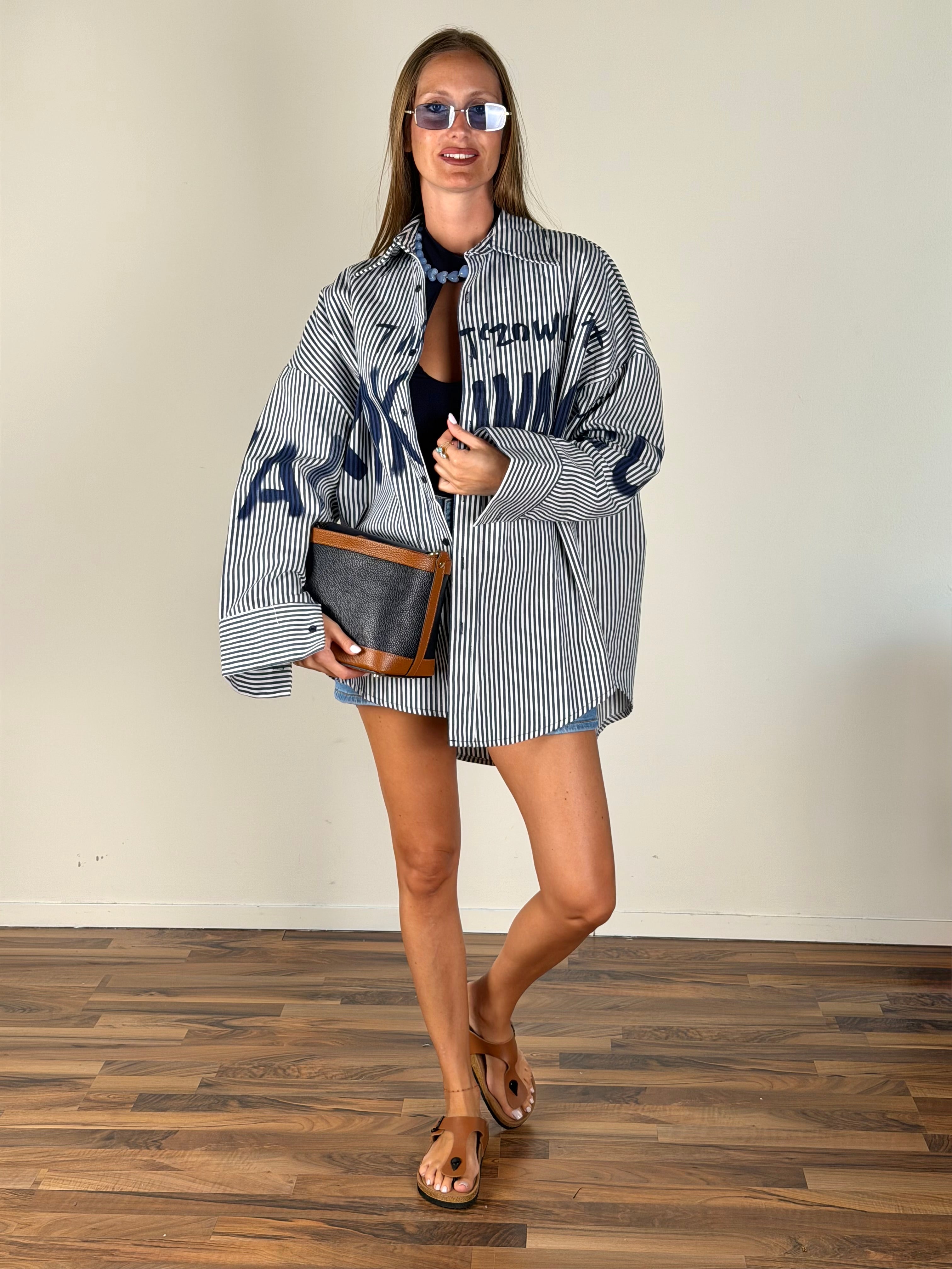 Camicia over Street blu