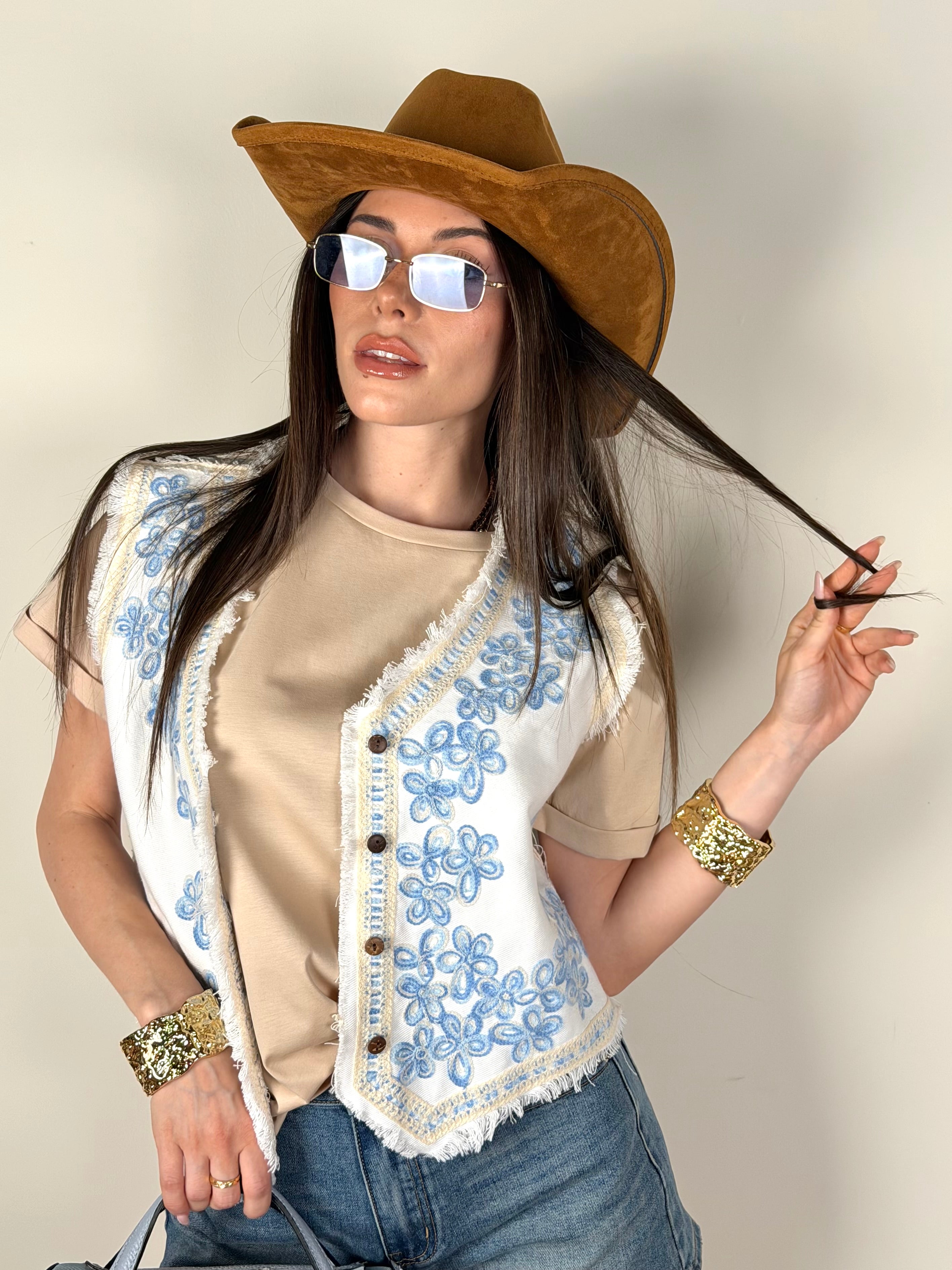 Gilet Monaco celeste