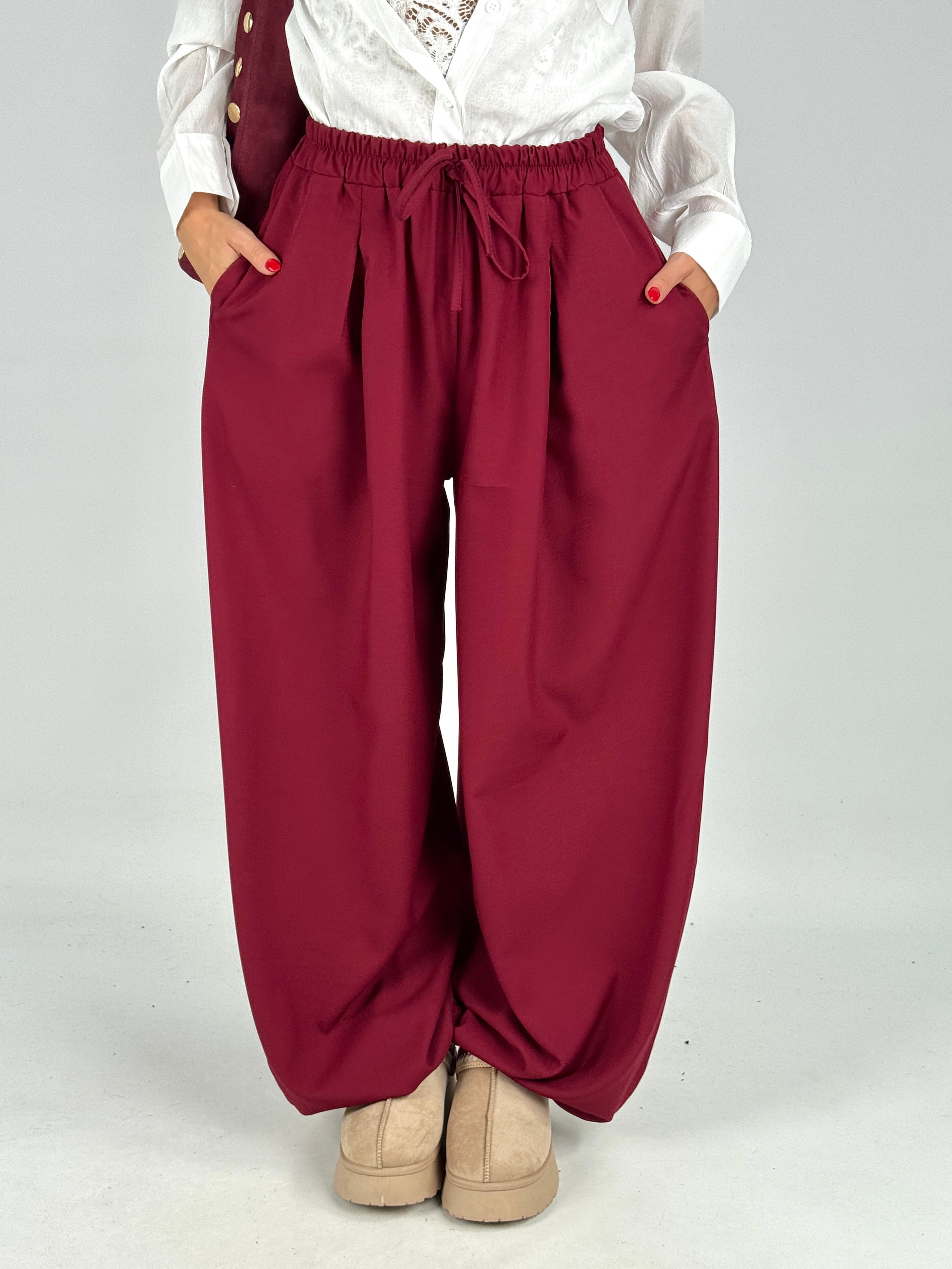 Pantalone spacchi bordeaux