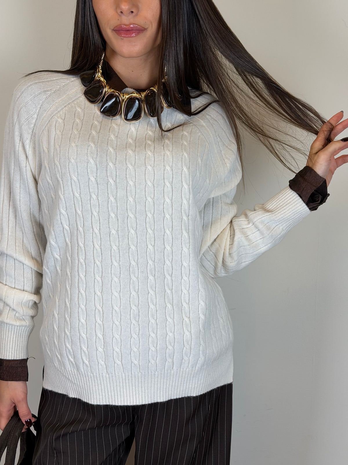 Maglia comfy panna