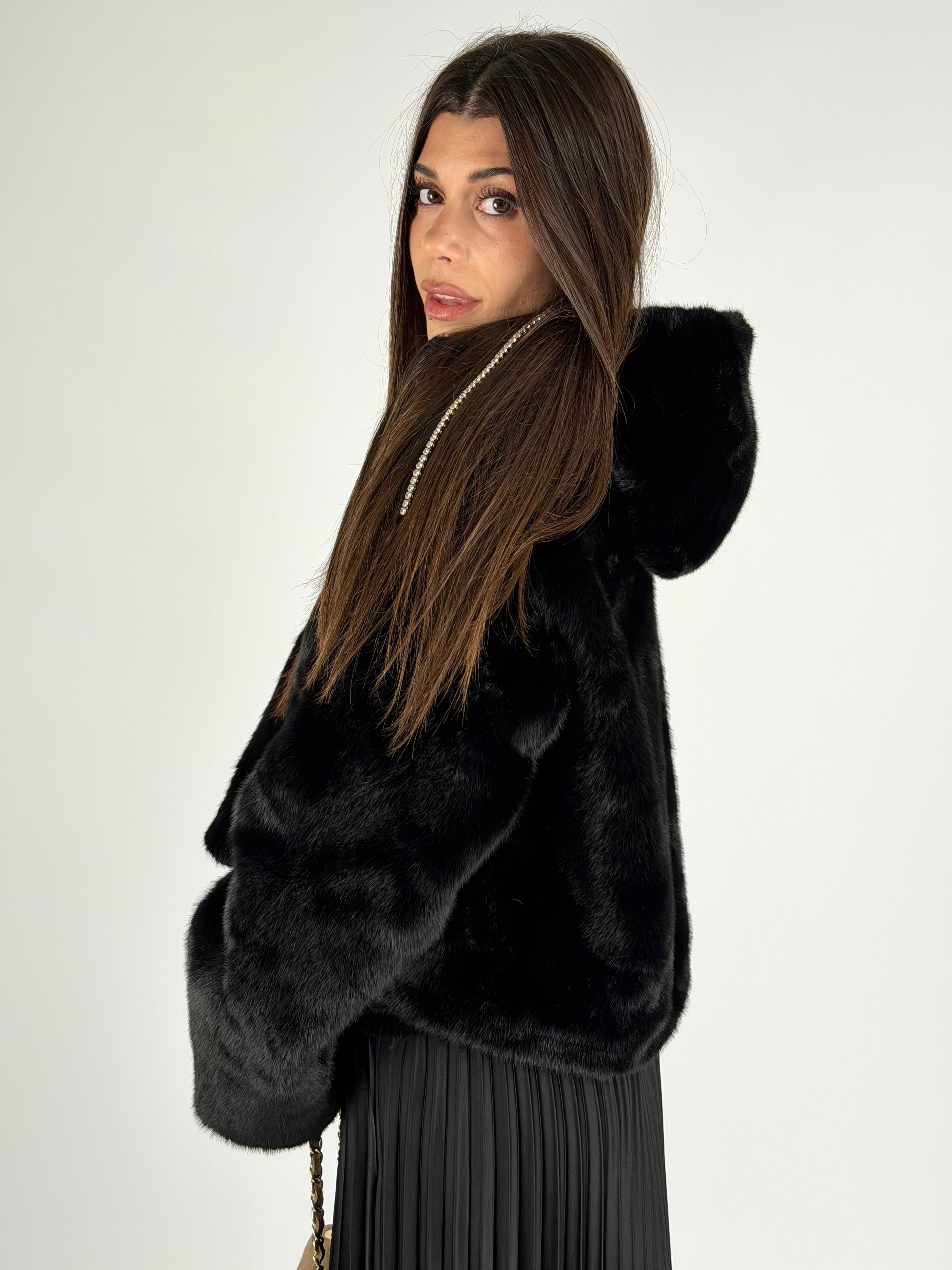 Pelliccia Marisol nero