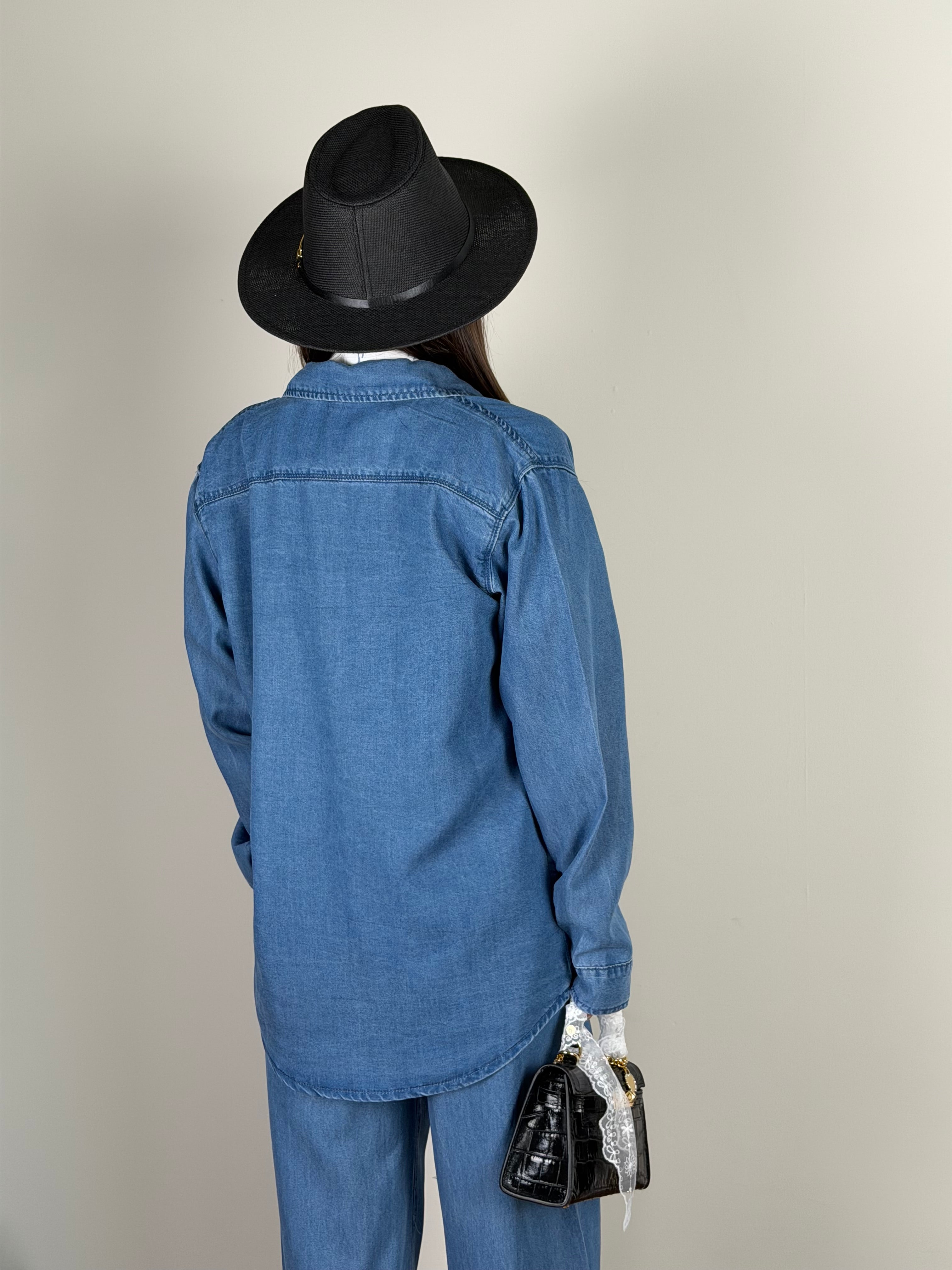 Camicia Rose blu scuro