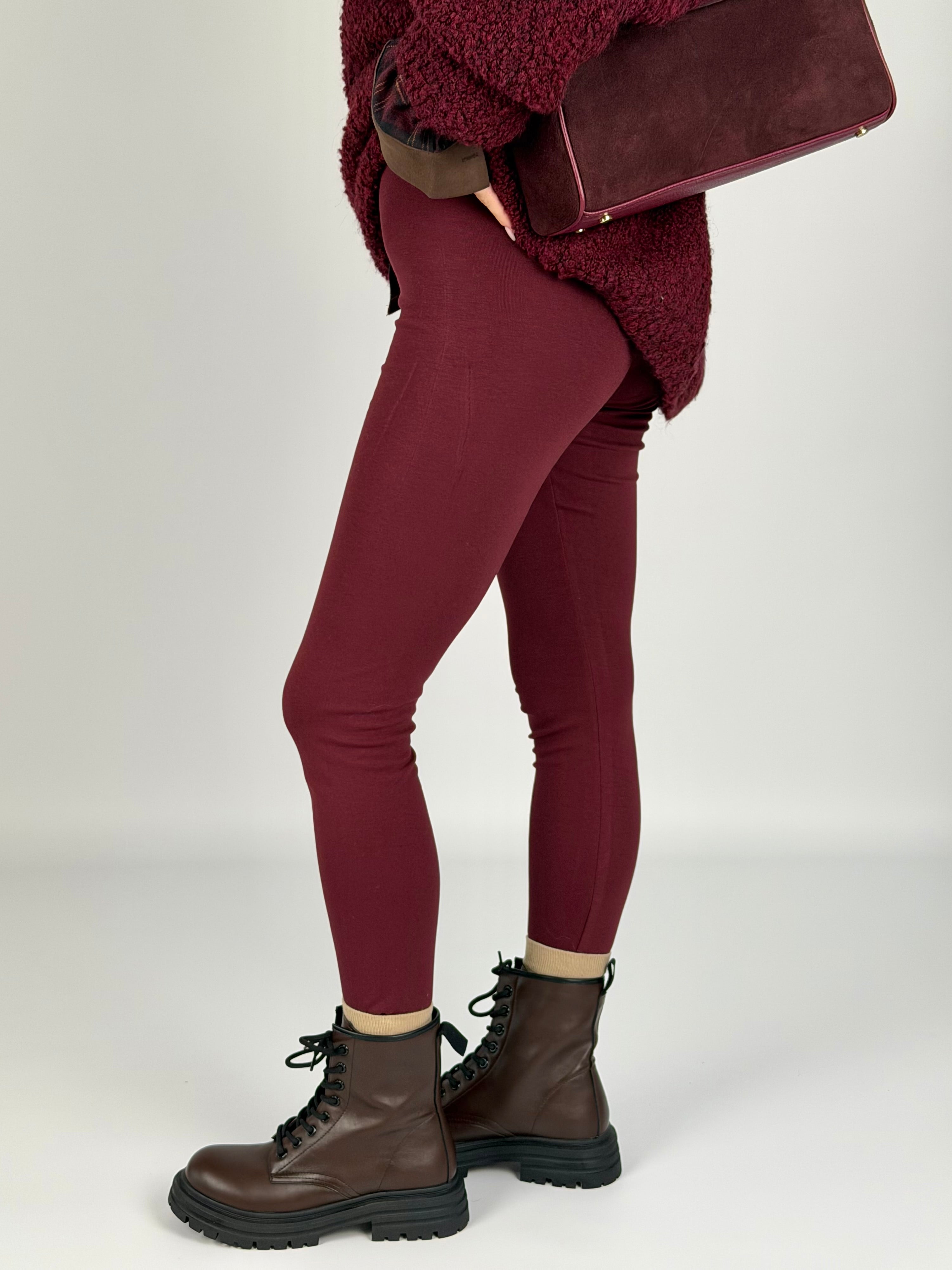 Leggins cotone bordeaux