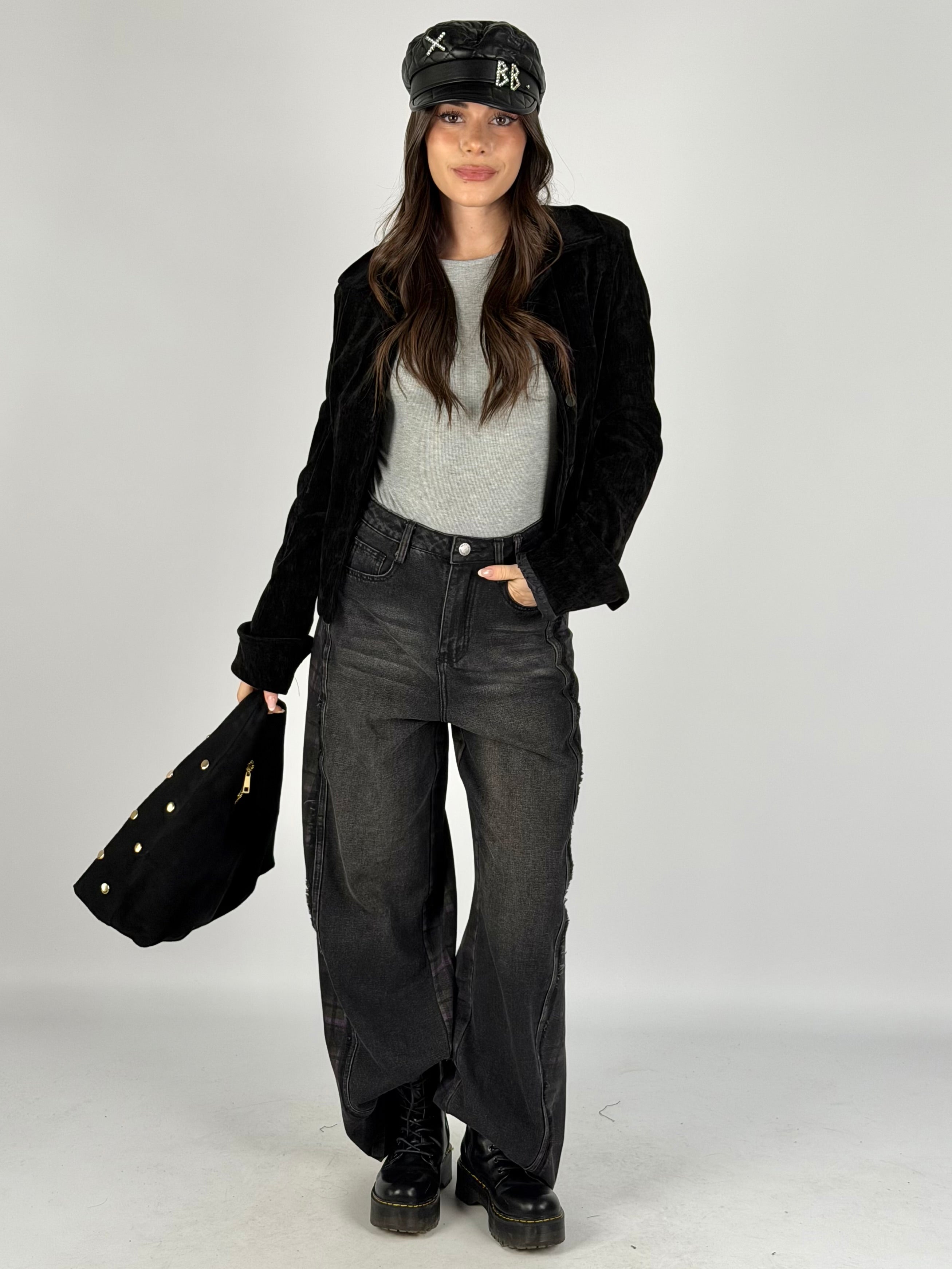 Camicia velluto nera