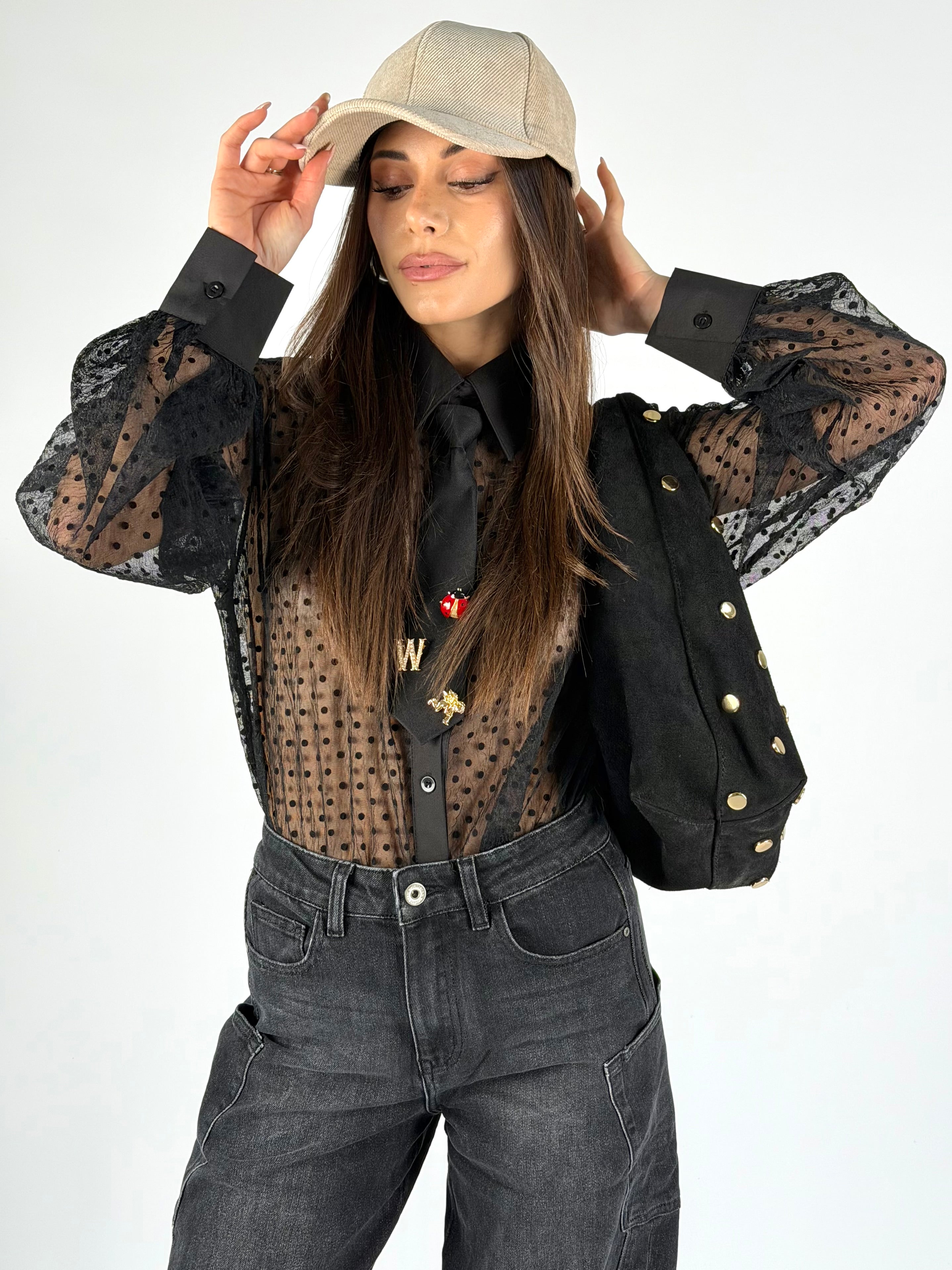 Camicia velo pois nera