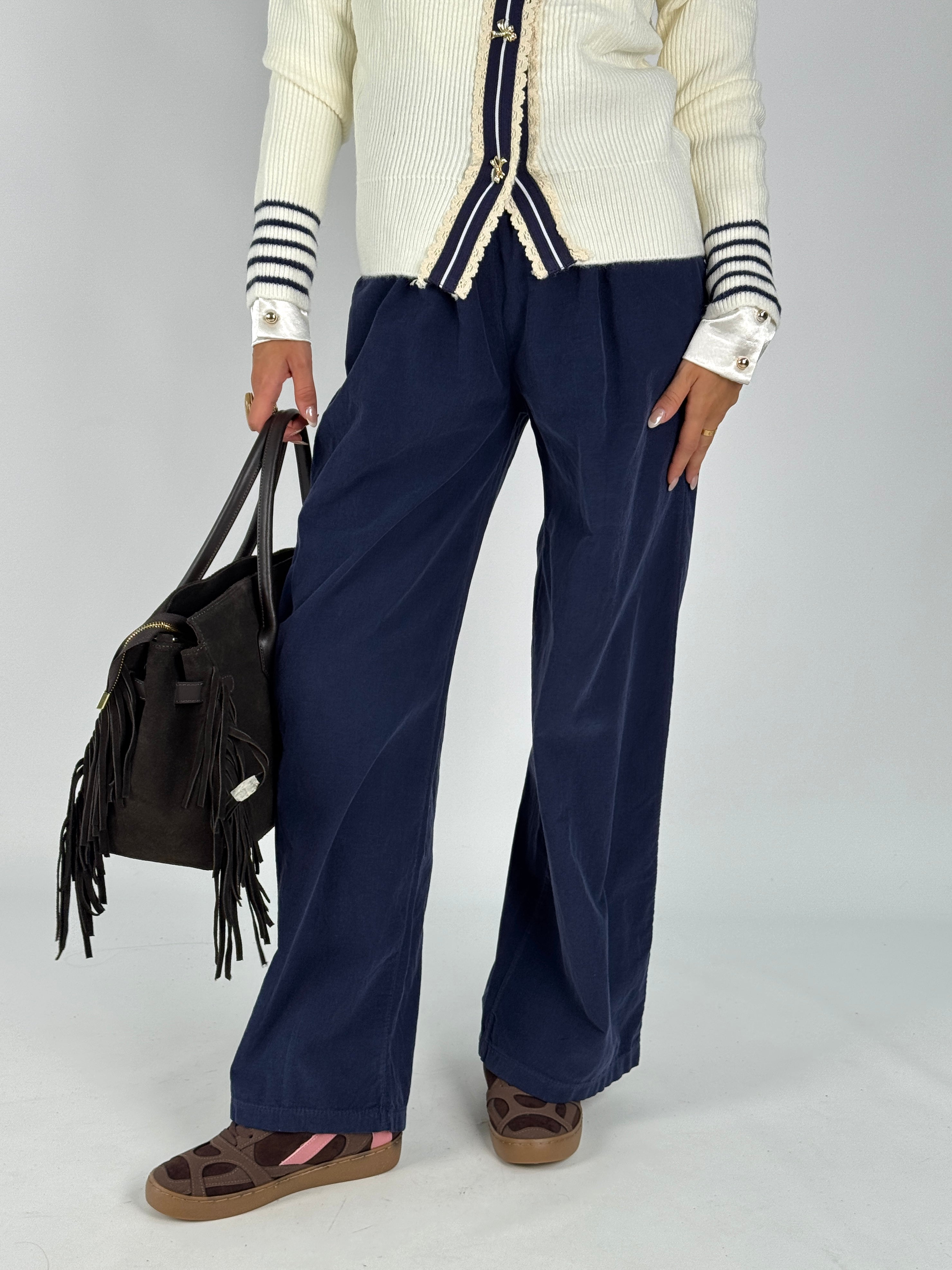 Pantalone velluto blu