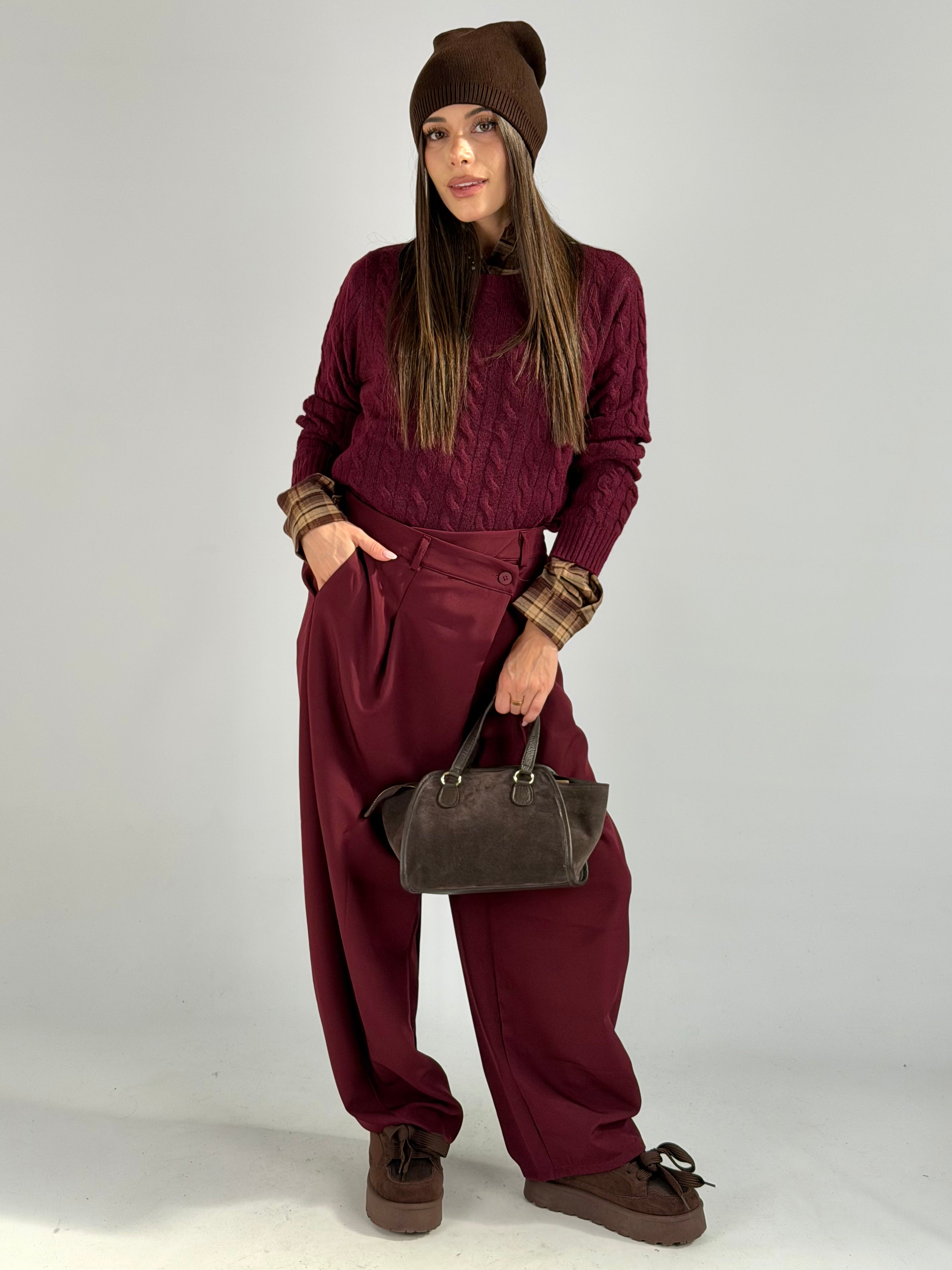 Pantalone Delia bordeaux
