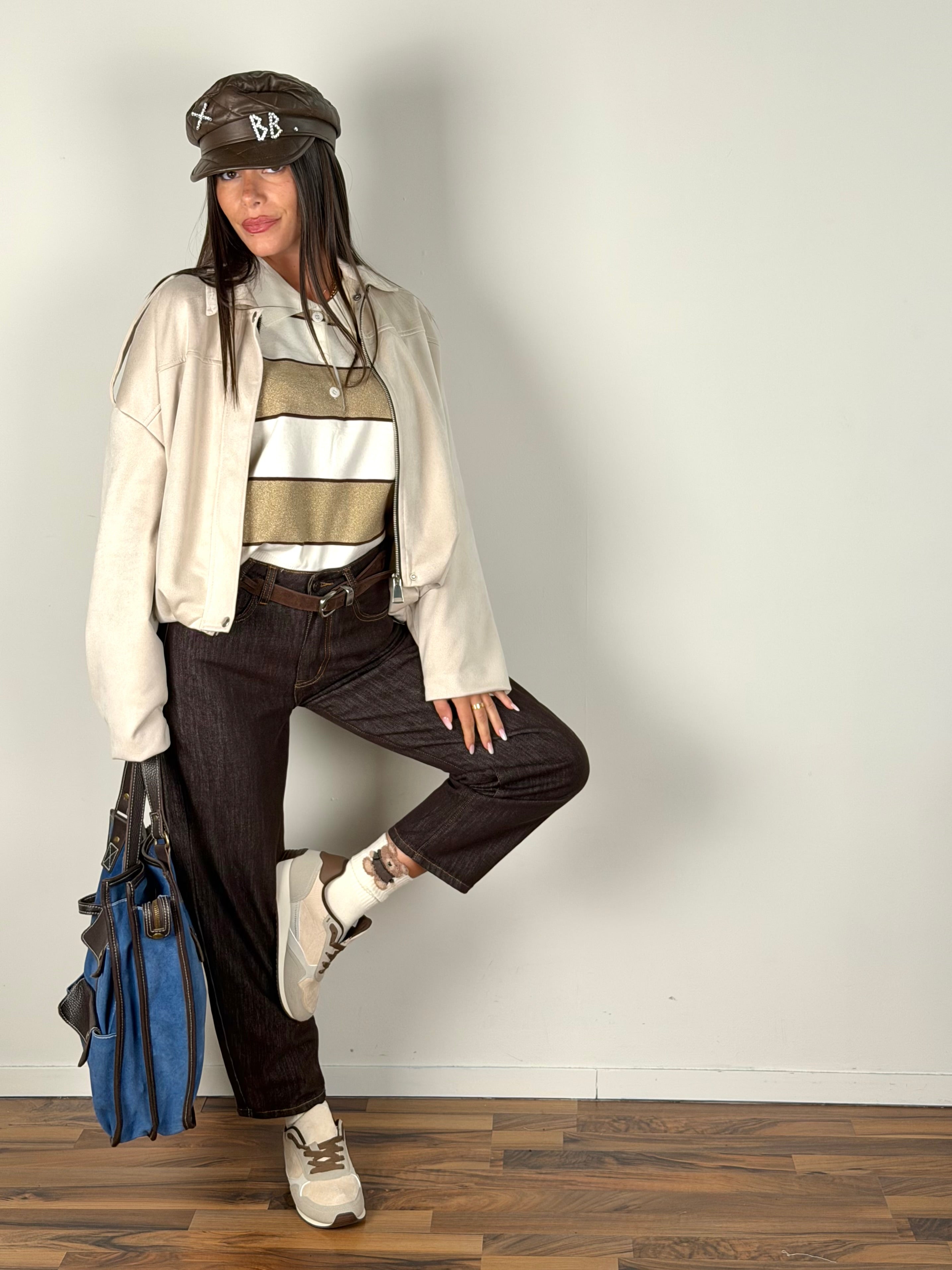 Bomber scamosciato Clelia beige
