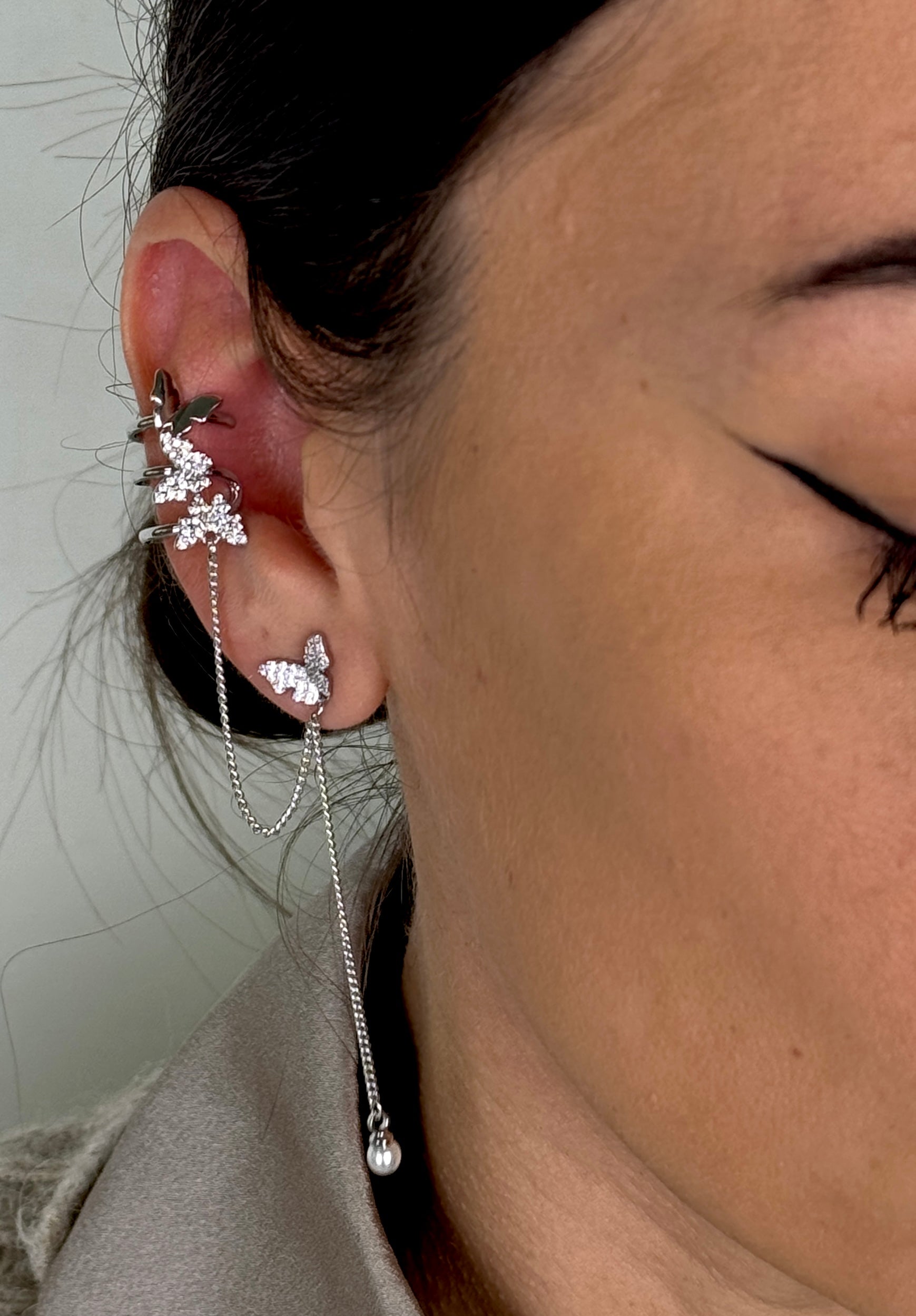 Orecchini + Earcuff farfalla - 2 colori