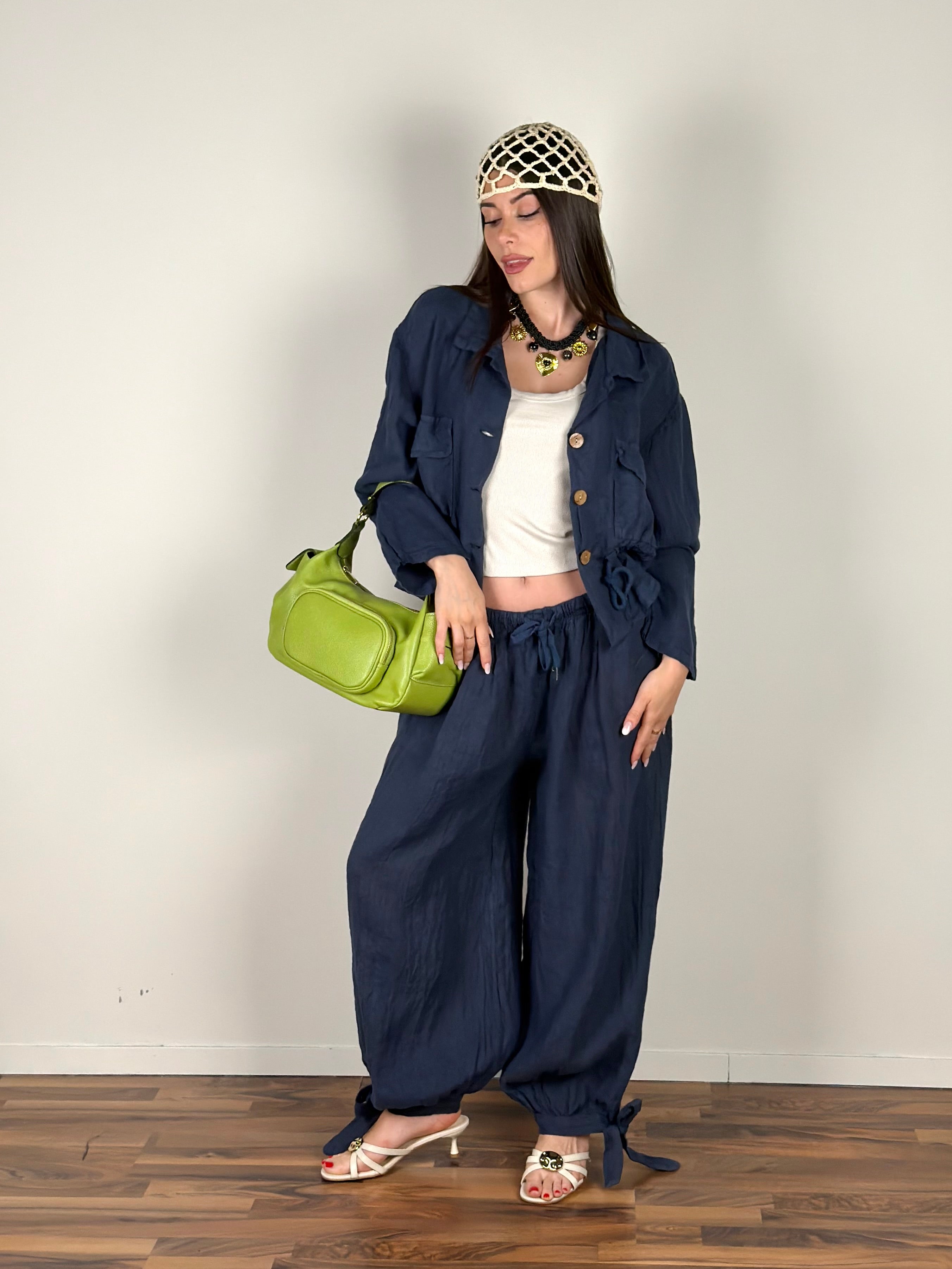 Camicia Lino Rum blu