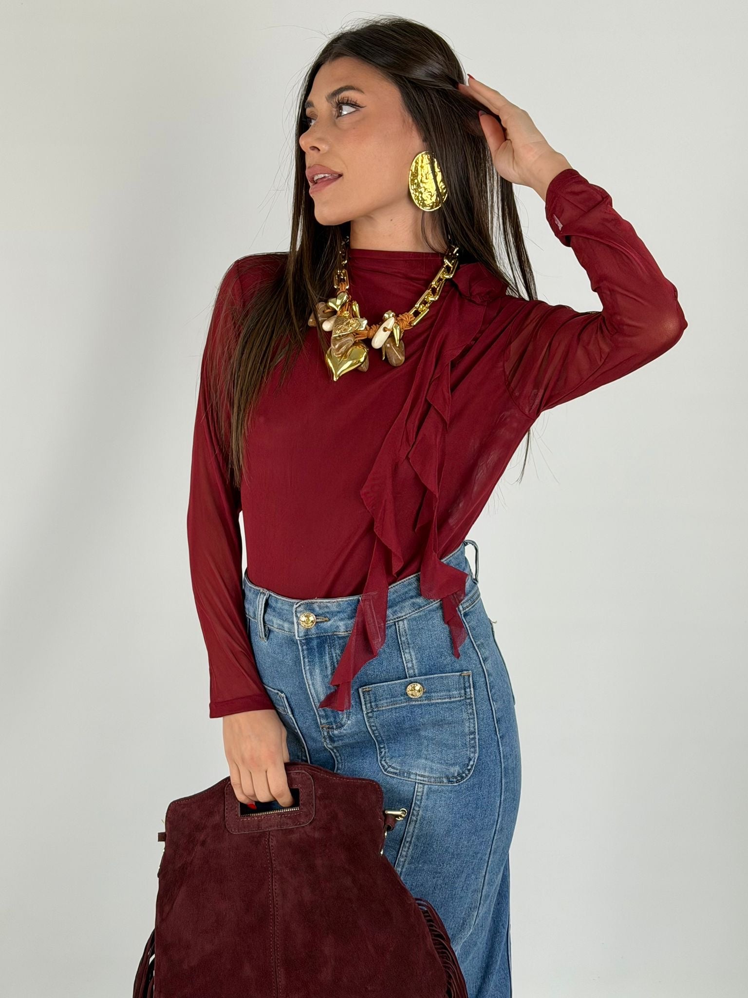 Maglia velo Venny bordeaux