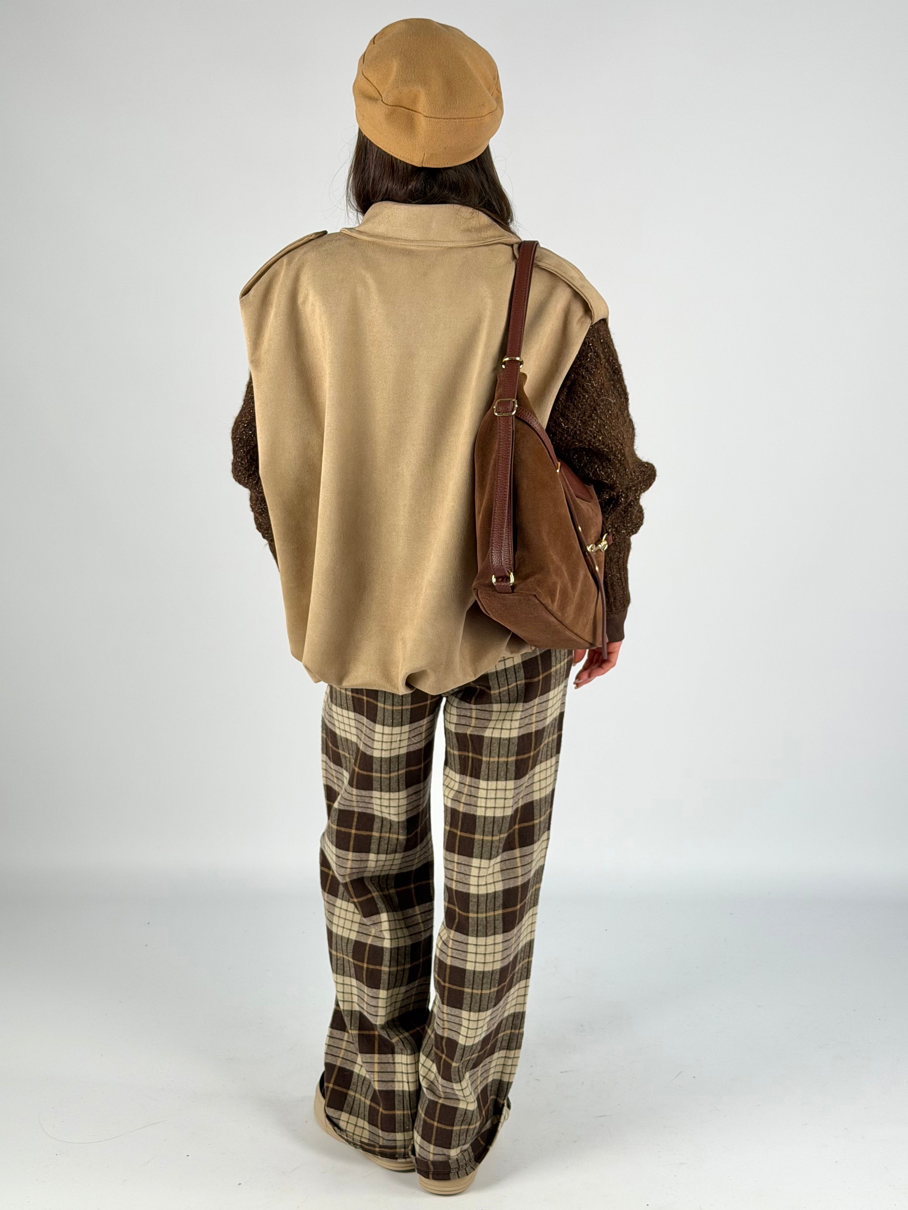 Smanicato scamosciato tabacco