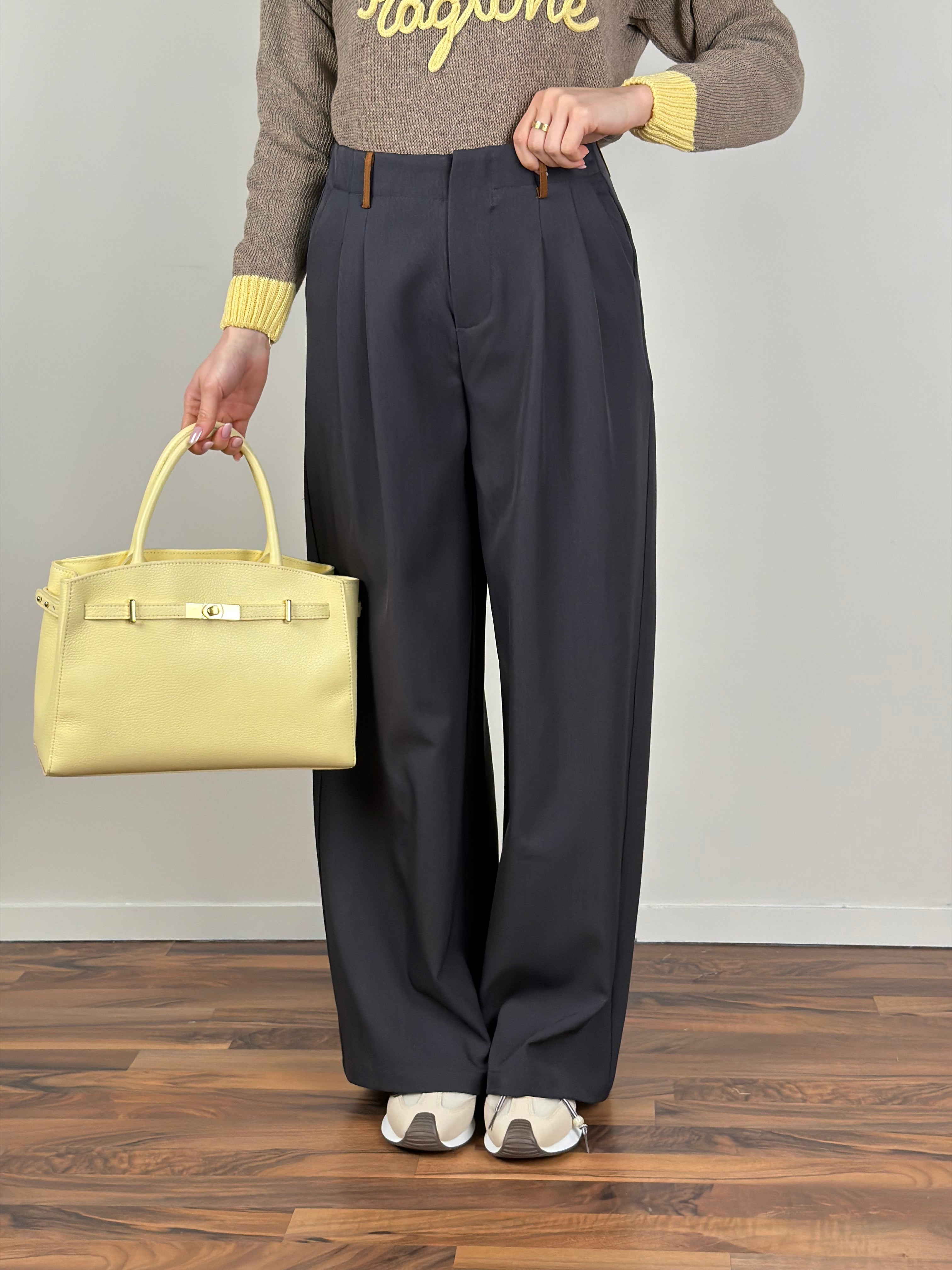 Pantalone con pence blu