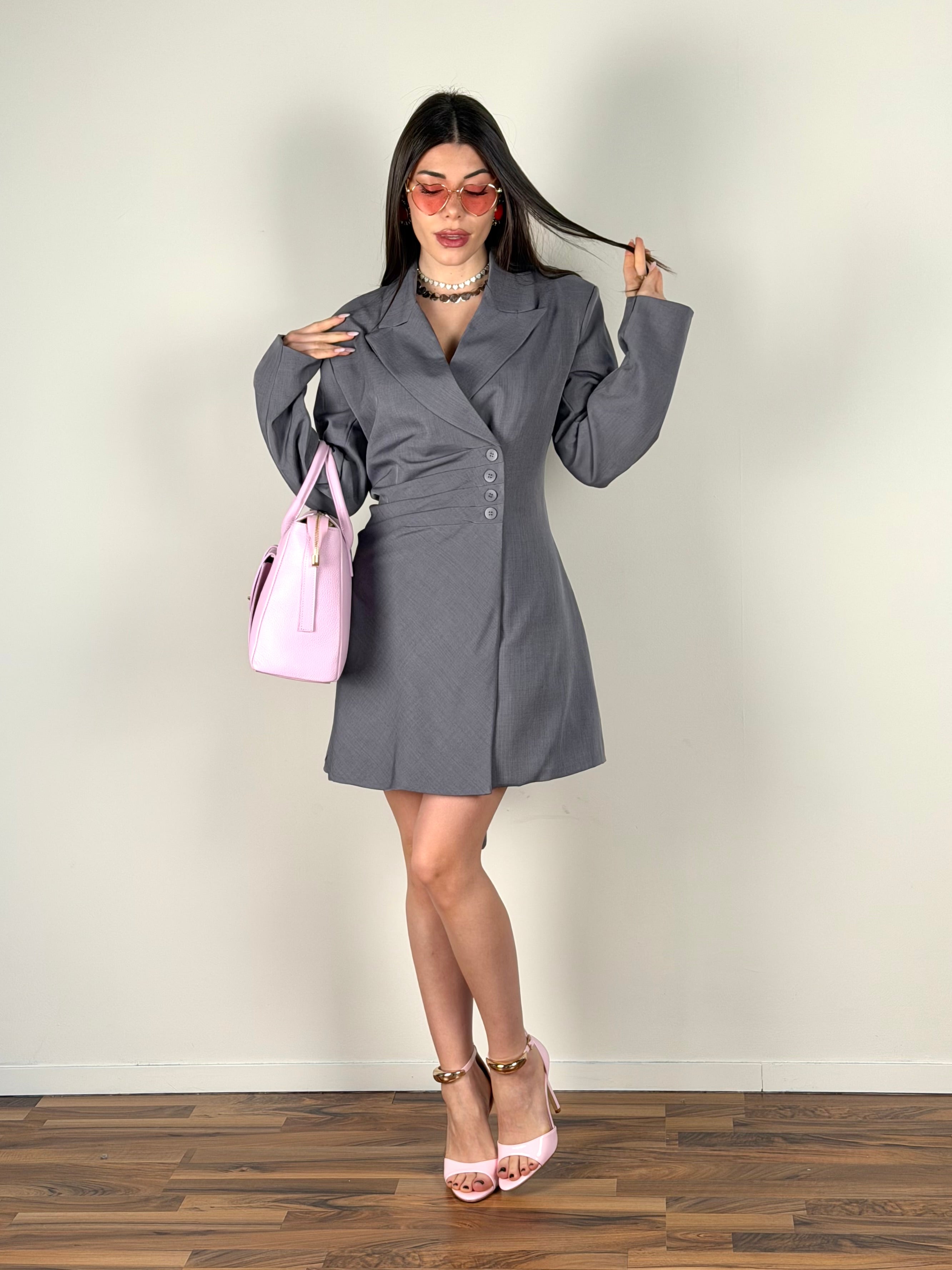 Abito Velvet grigio