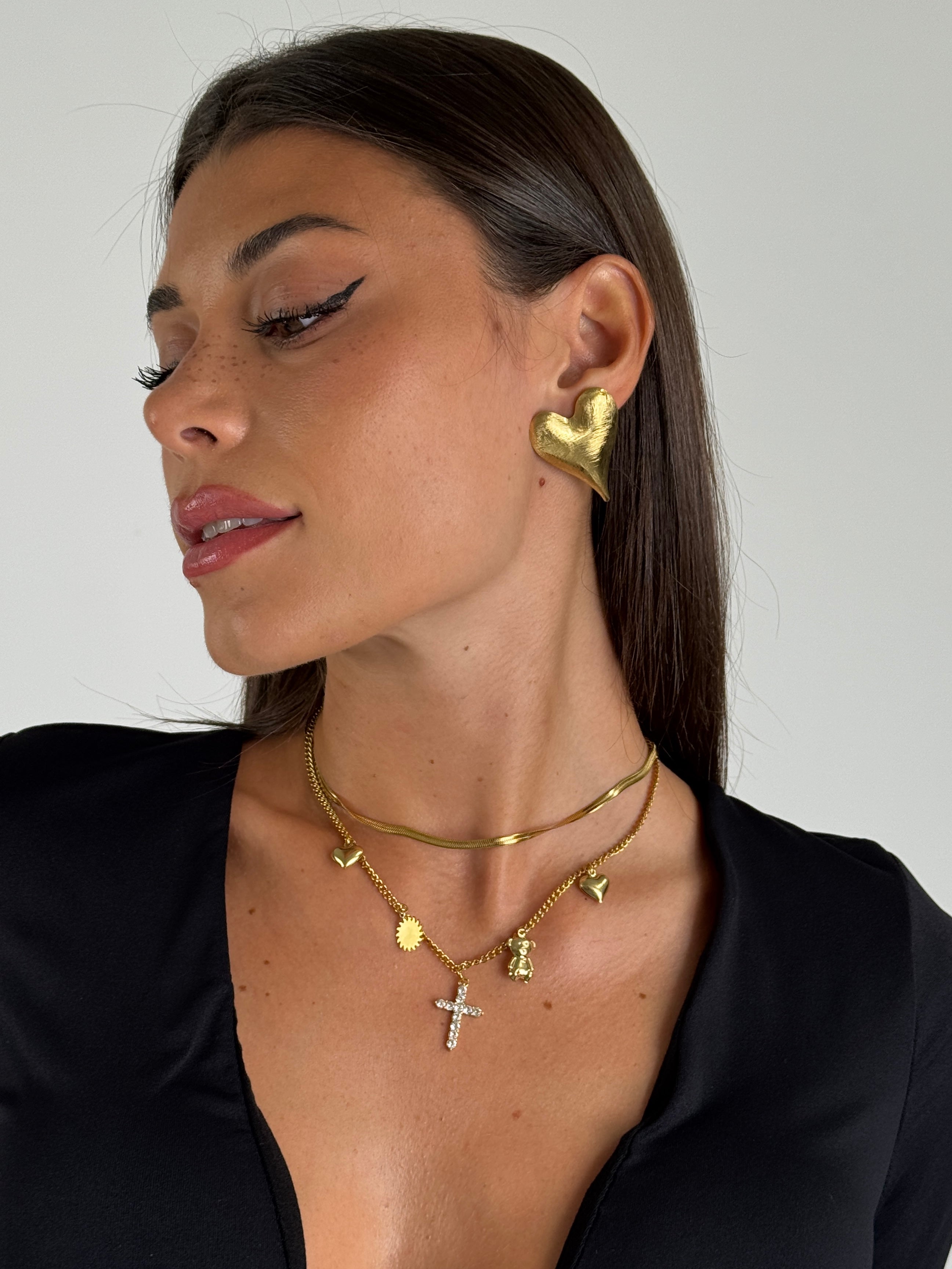 Collana doppio filo croce