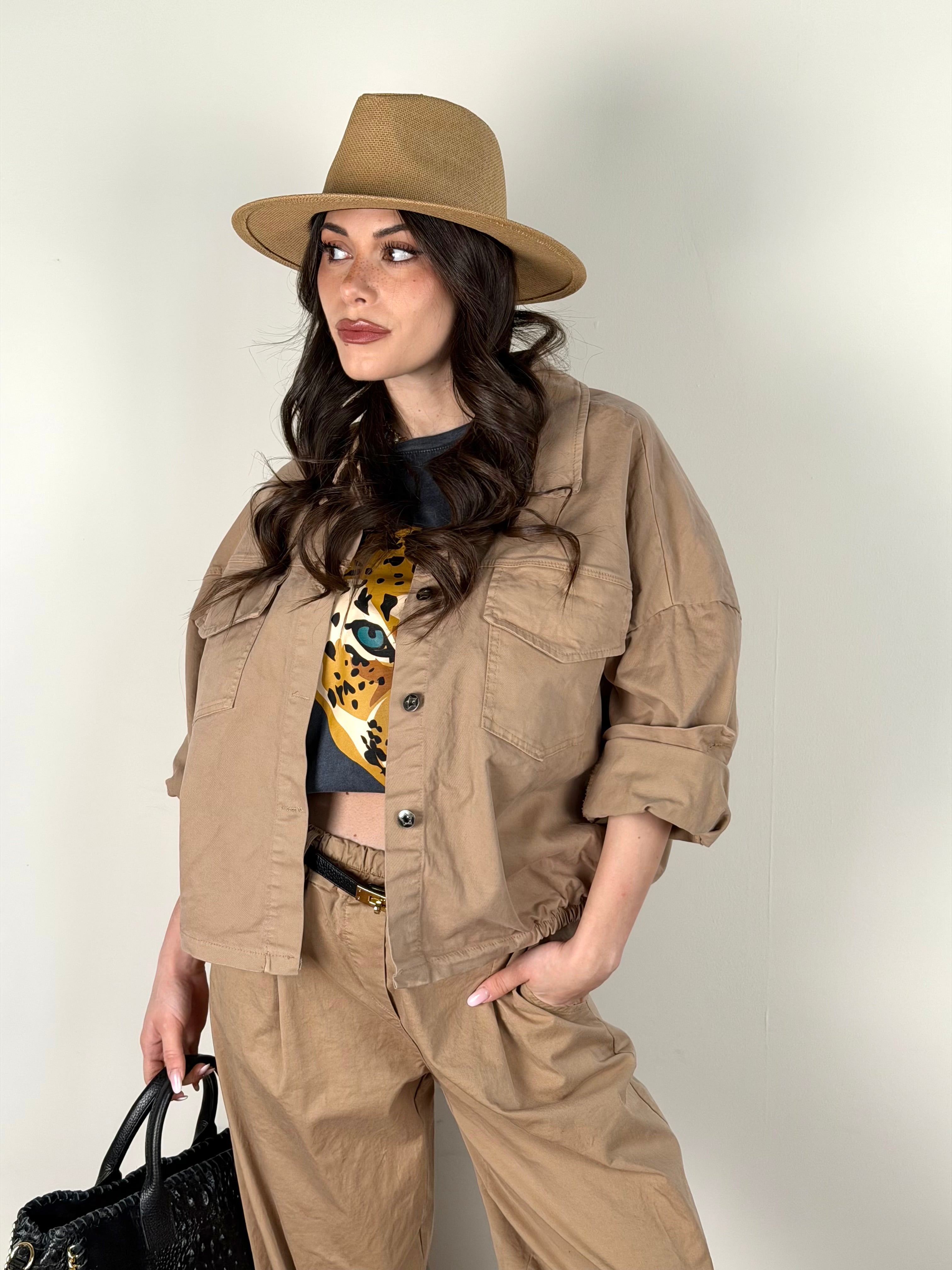 Giubbino jeans Carmen tabacco