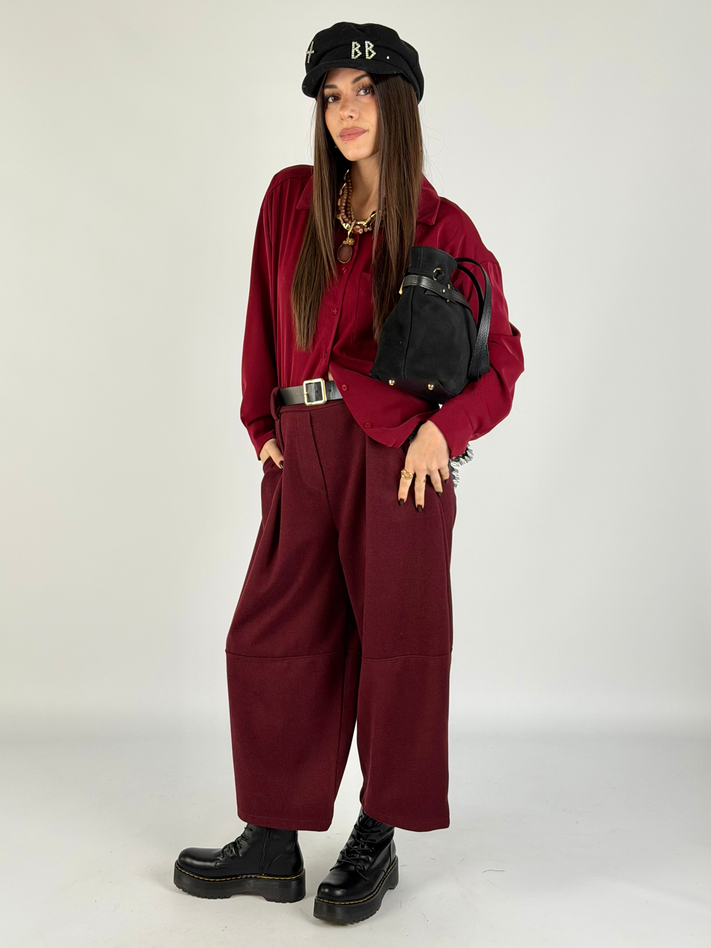 Camicia taschino bordeaux