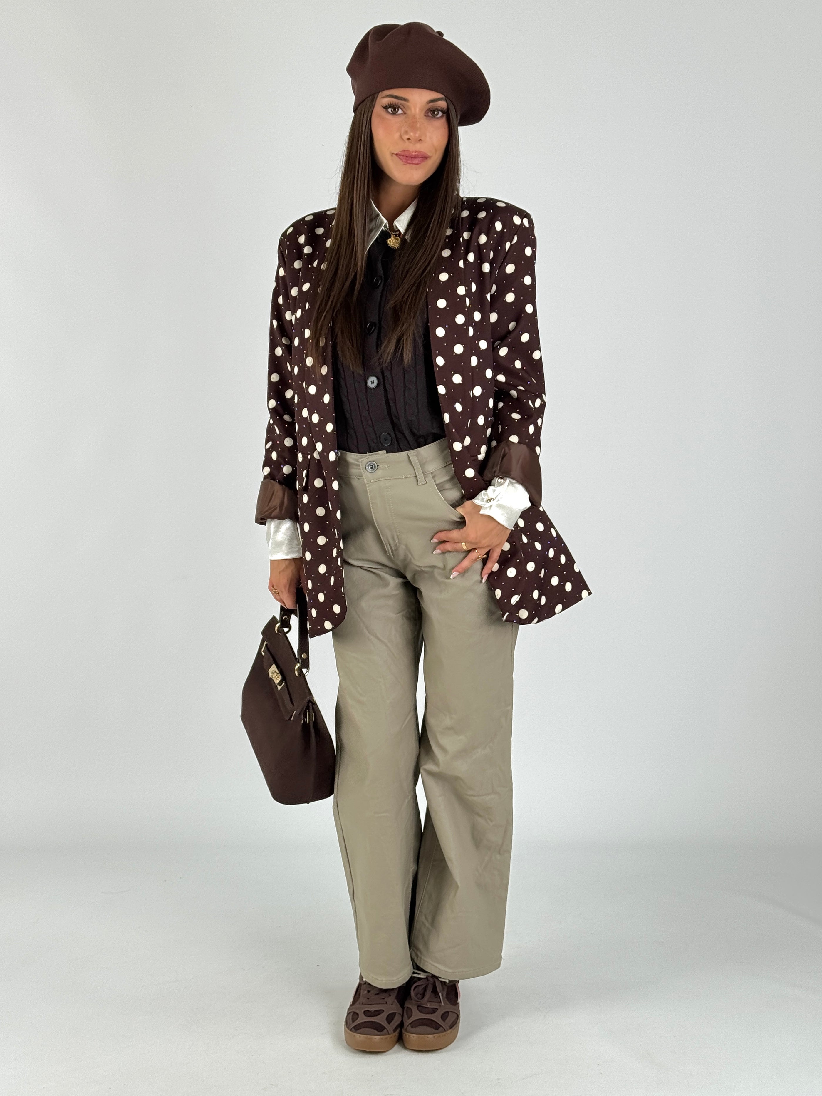 Giacca pois zirconi moro