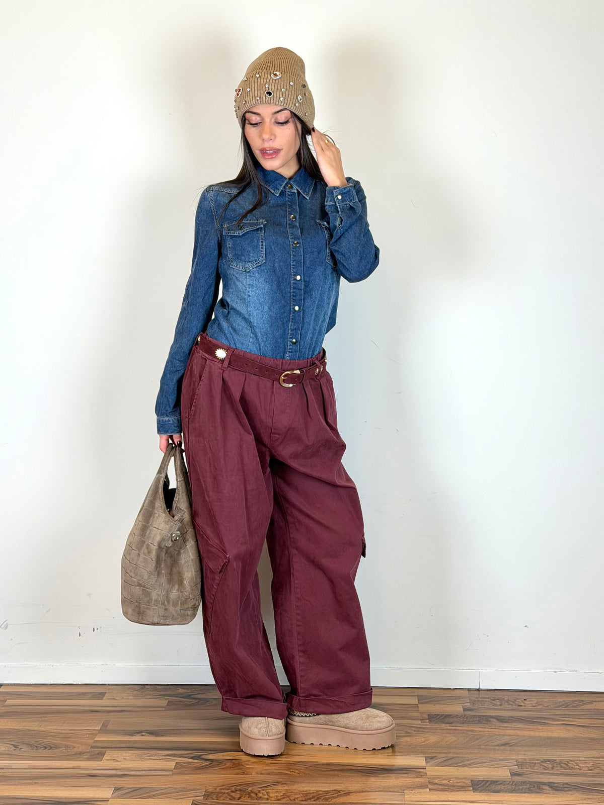 Pantalone Loren bordeaux
