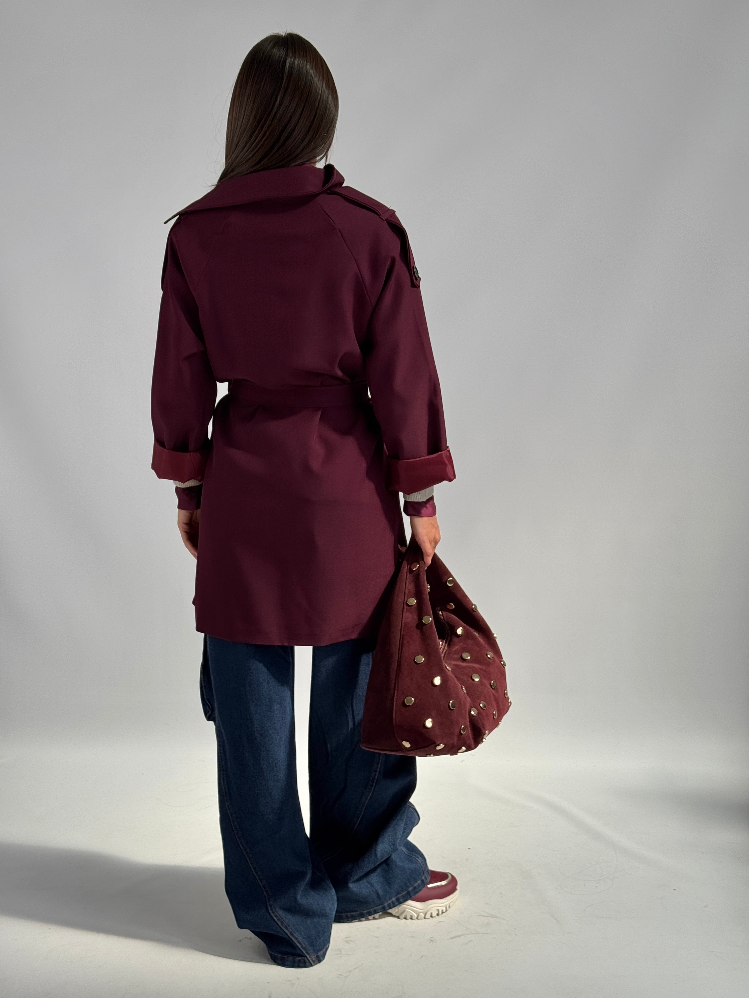 Trench 3/4 bordeaux